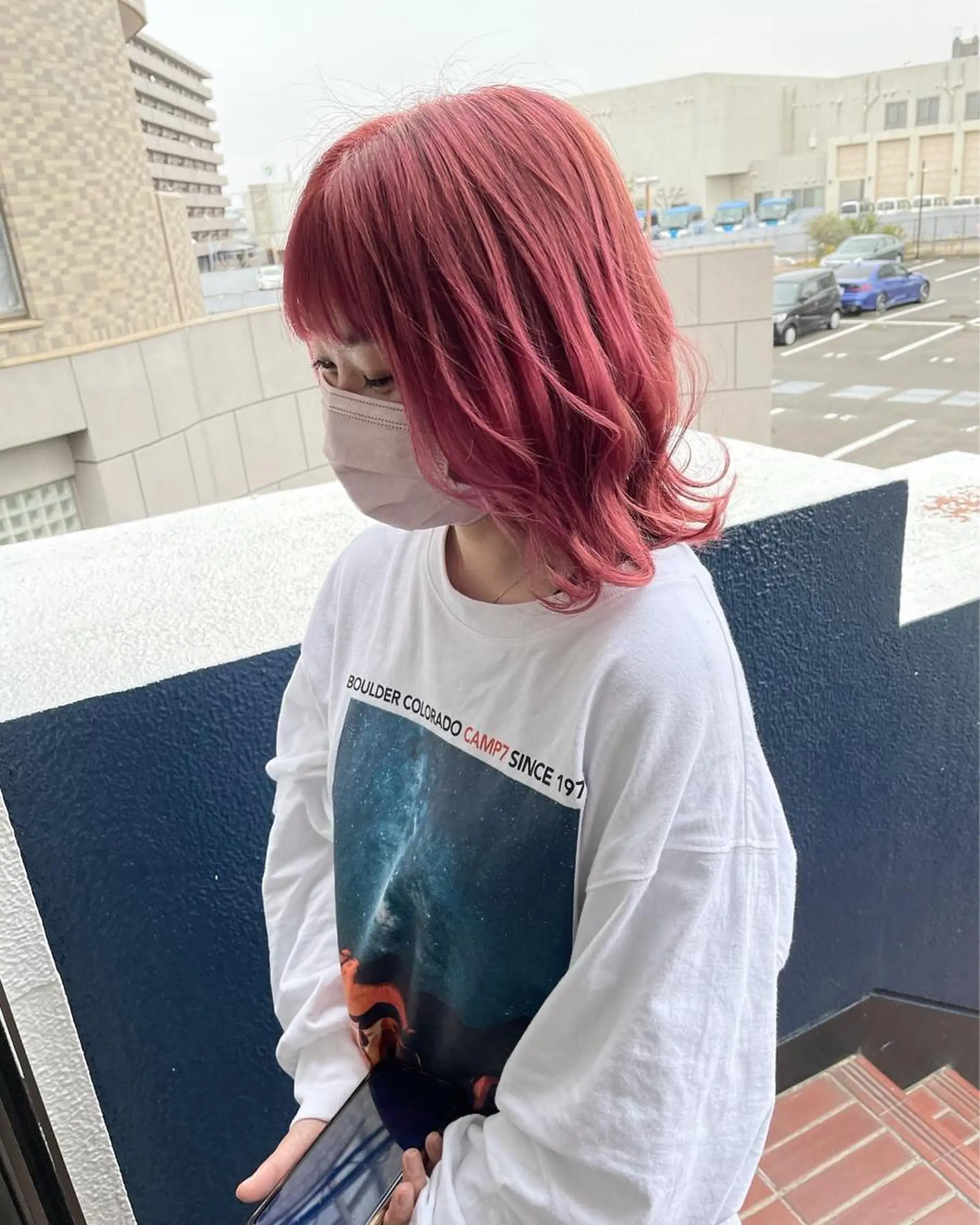 セミロング カラー ピンクカラー ボブ 大嶋 宏隆のヘアスタイル