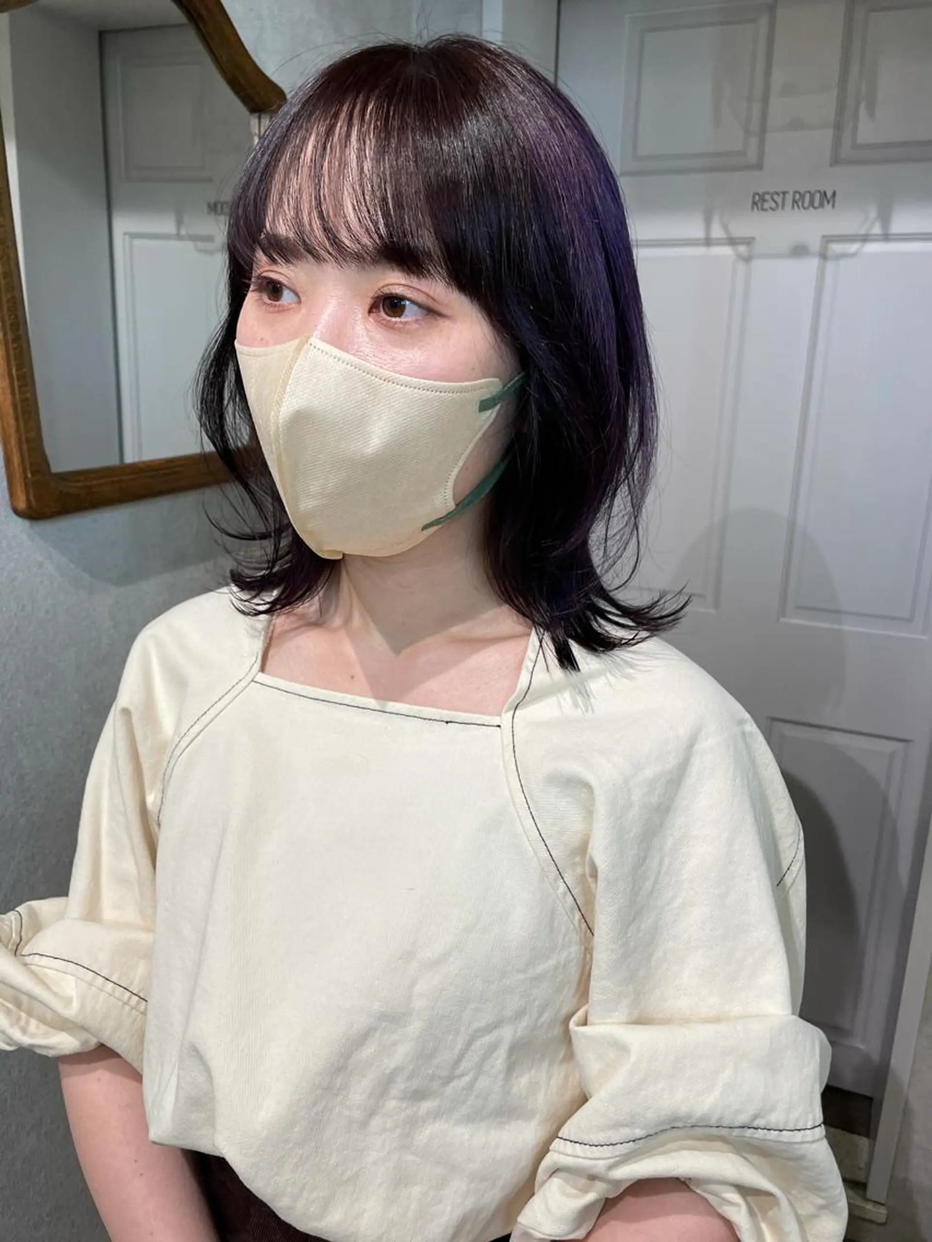 ミディアム カラー ラベンダーカラー ヘアカラー ナチュラル透明感🌱 小山美樹子のヘアスタイル