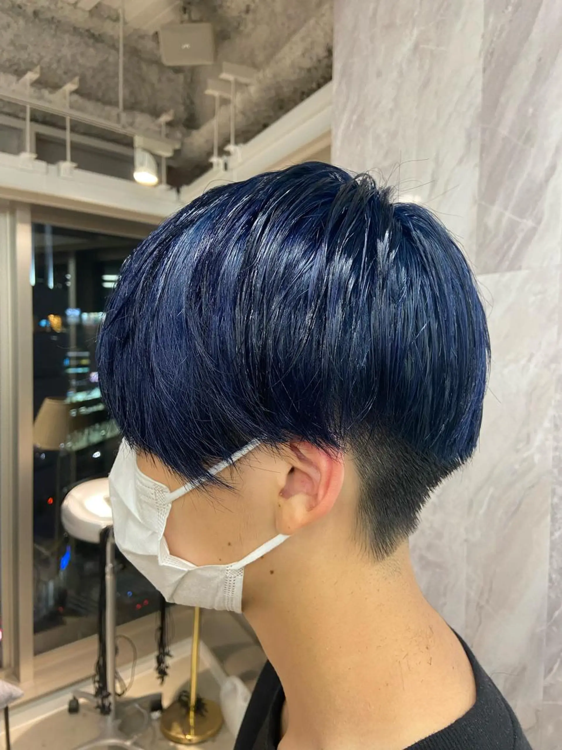 カラー メンズ ブルーカラー ネイビーカラー カット ヘアカラー EIGHT奥野 心太のヘアスタイル