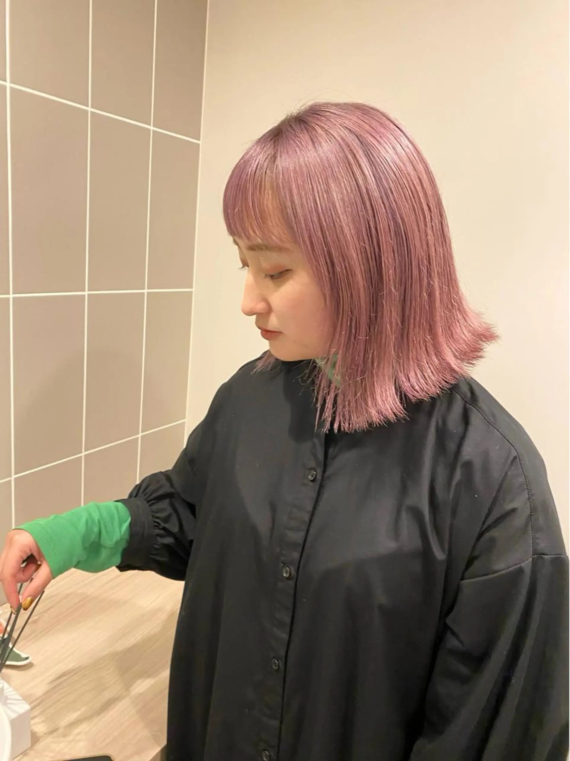 ミディアム カラー ピンクカラー 💈メンズパーマ スペシャリスト💈のヘアスタイル