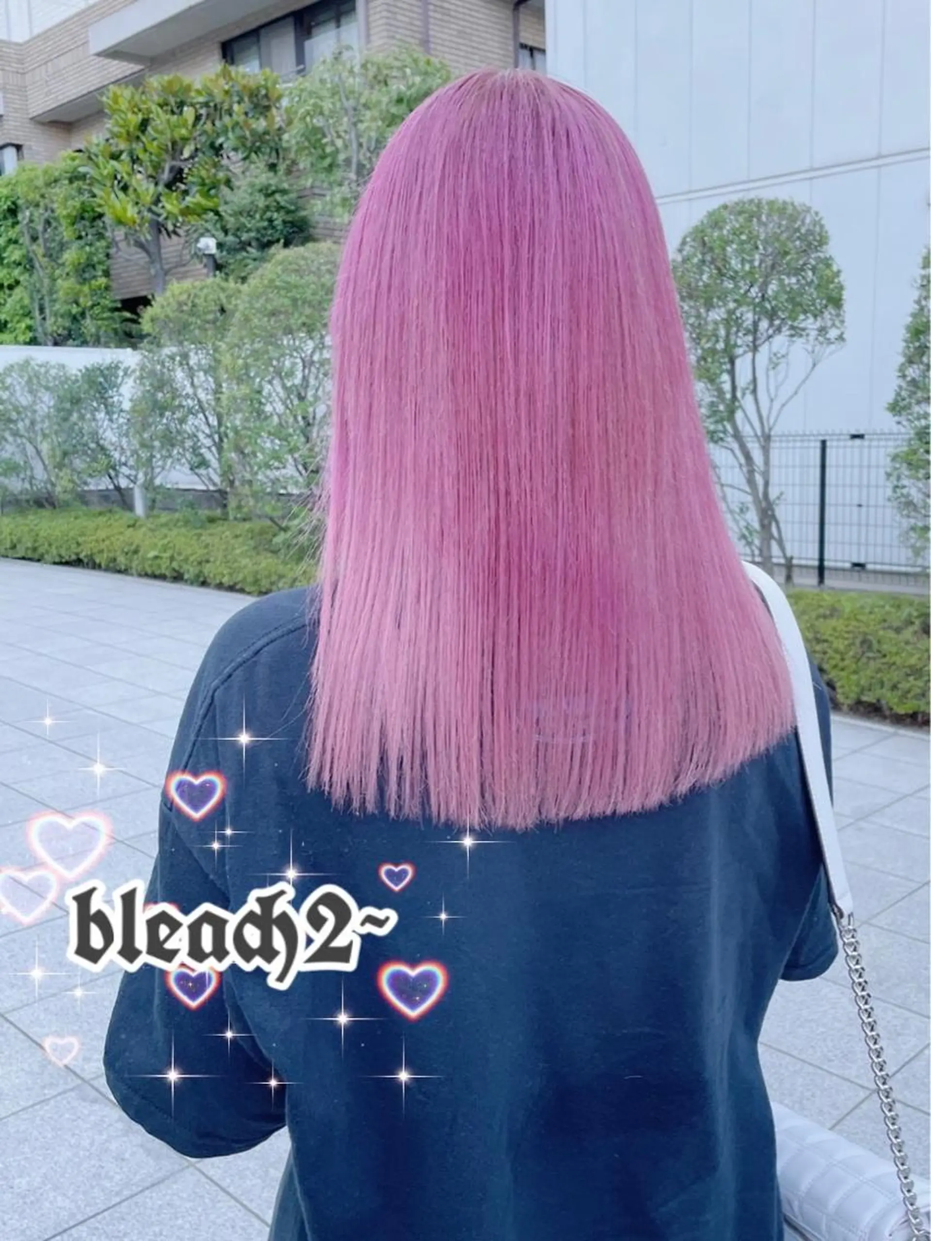 セミロング アッシュ アッシュグレー アッシュグレージュ ミストバング ピンクブラウン ハイトーン×エクステ 💞くるみのヘアスタイル