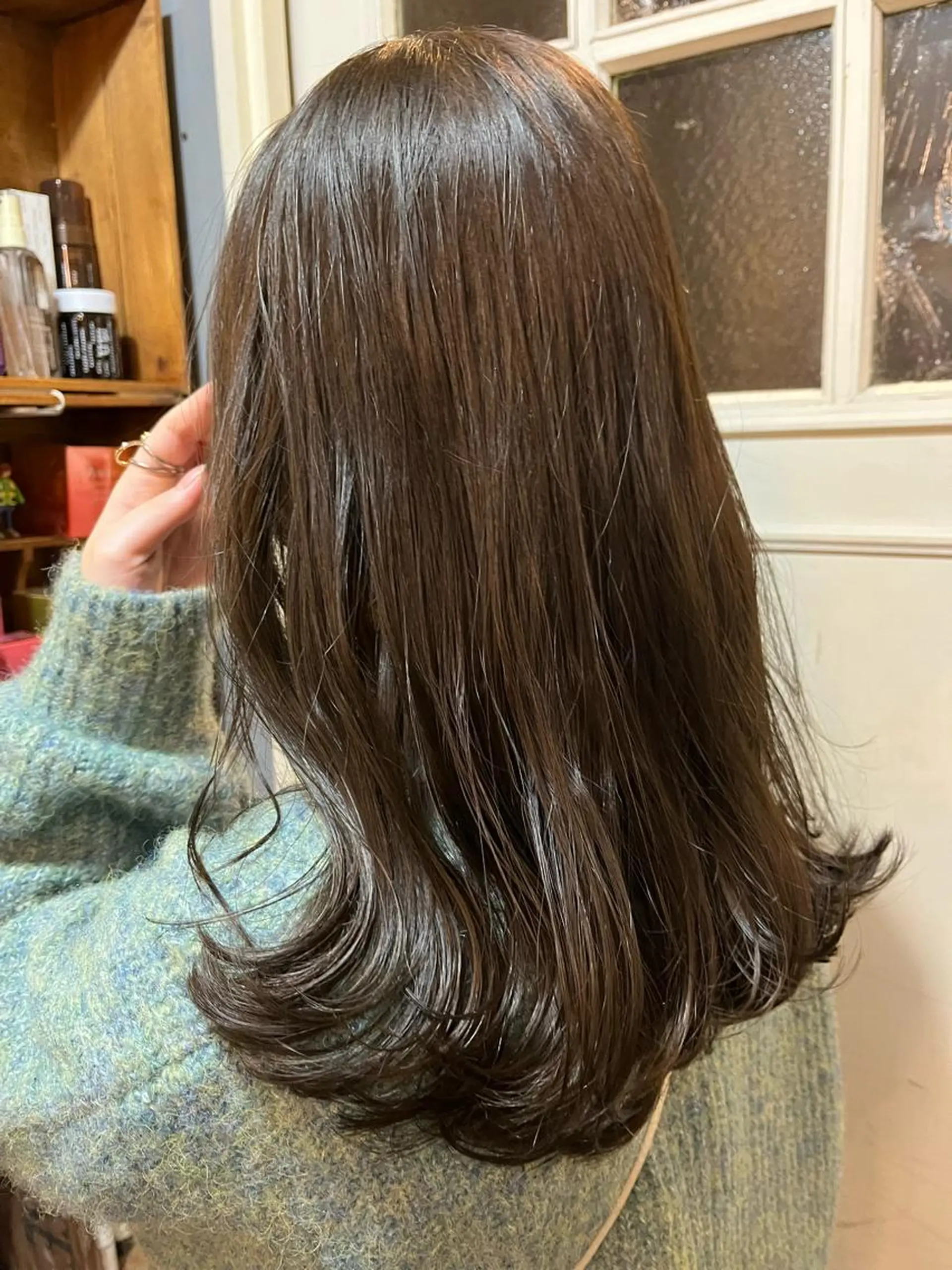 セミロング カラー ブリーチ 透明感カラー ブリーチなしカラー 抜け感ショート パーマ/緒方椋のヘアスタイル