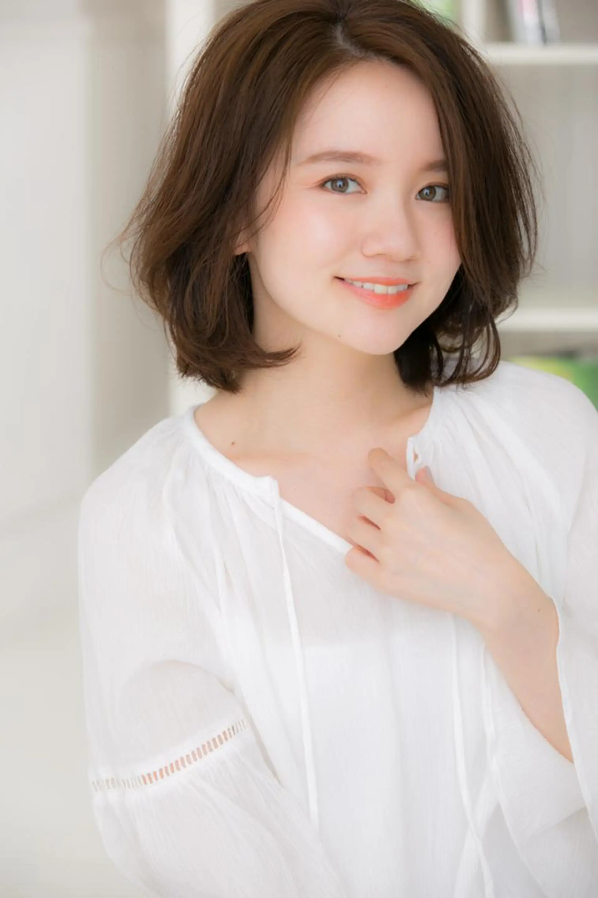 ミディアム カラー パーマ ヘアアレンジ 鈴木 真悠のヘアスタイル