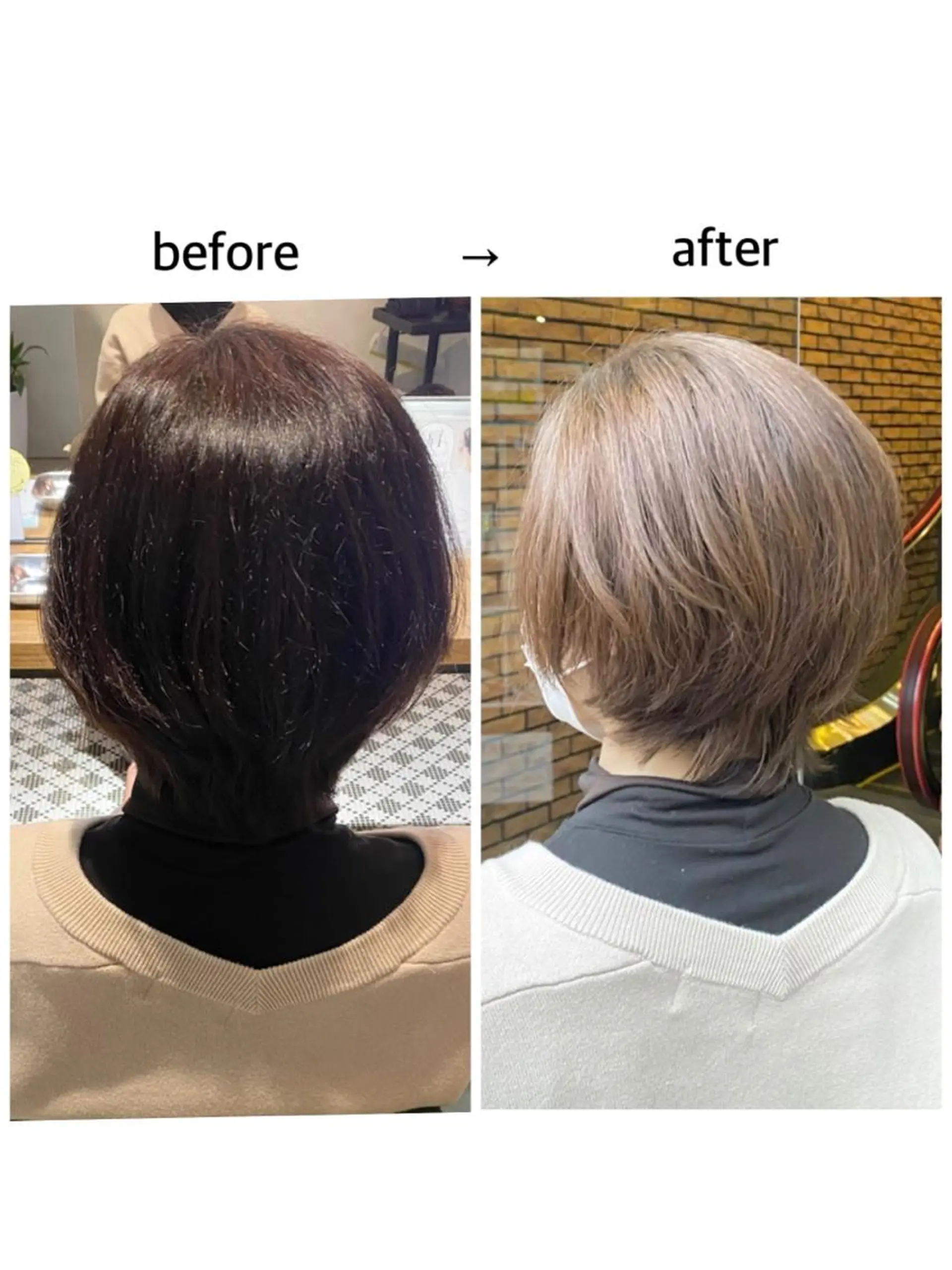 ショート ヘアカラー トリートメント motel所属・モデルや芸能人も通う ✨マンツーマンサロンのヘアスタイル