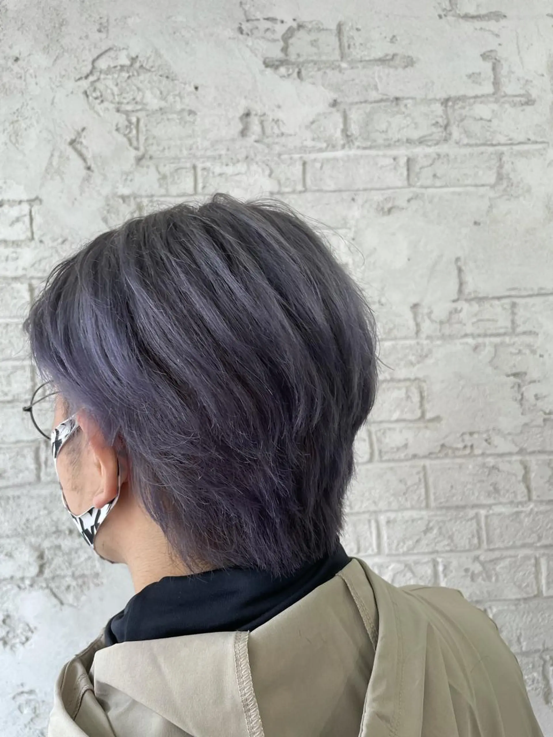 ショート カラー メンズ メンズブリーチ ブリーチ ケアブリーチ ラベンダーカラー シルバー ブリーチ特化 ハイトーンRYOYAのヘアスタイル