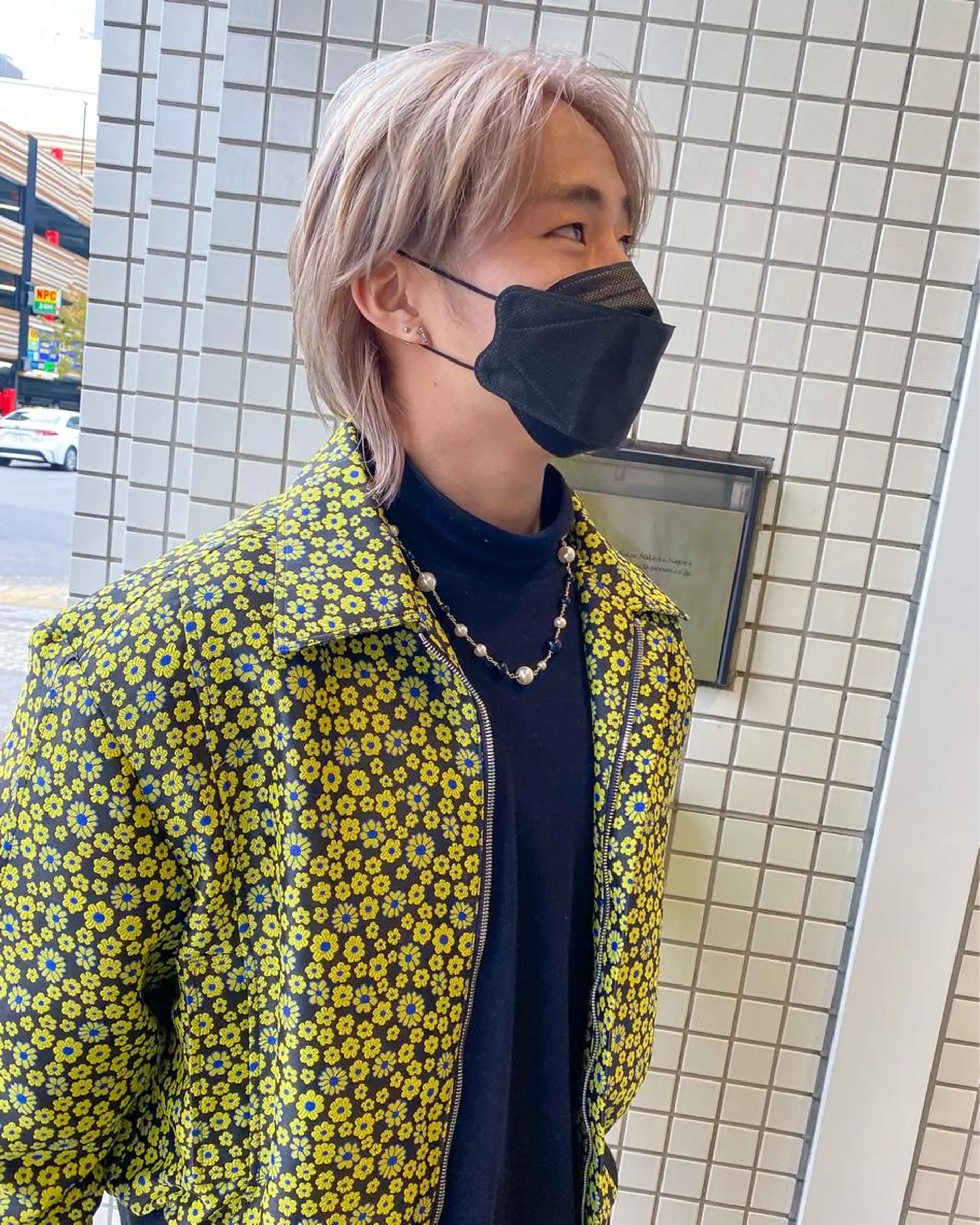 カラー メンズ メンズウルフカット ベージュカラー ホワイトベージュ ウルフカット 栄/矢場町 三井太朗のヘアスタイル