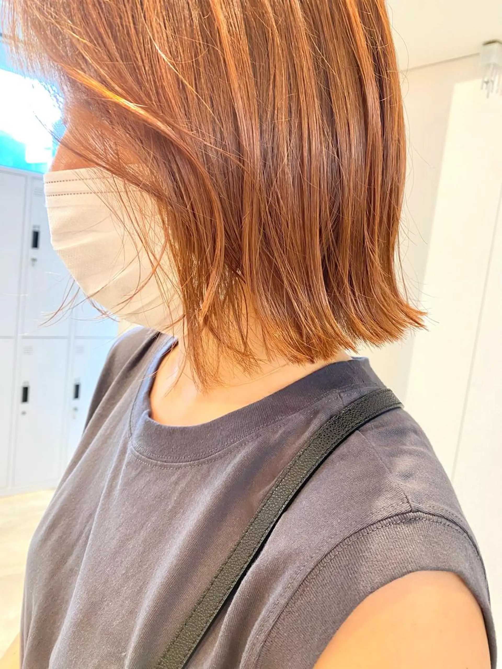 ショート カラー ベージュカラー オレンジ オレンジベージュ ピンク/ベージュ /似合わせ/田島百華のヘアスタイル
