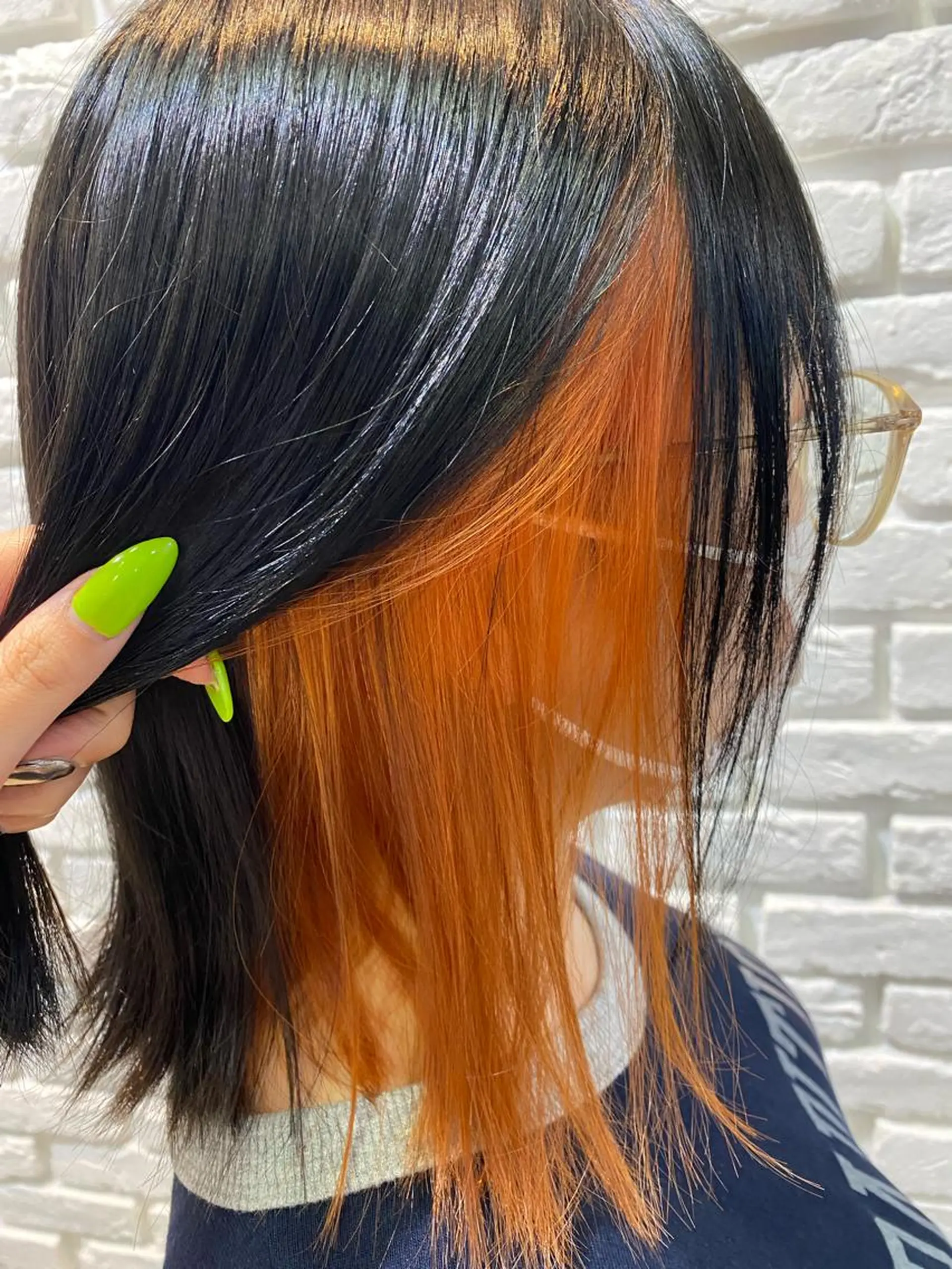 カラー ブリーチ オレンジ ヘアカラー ROSEL 沢津橋  楓のヘアスタイル