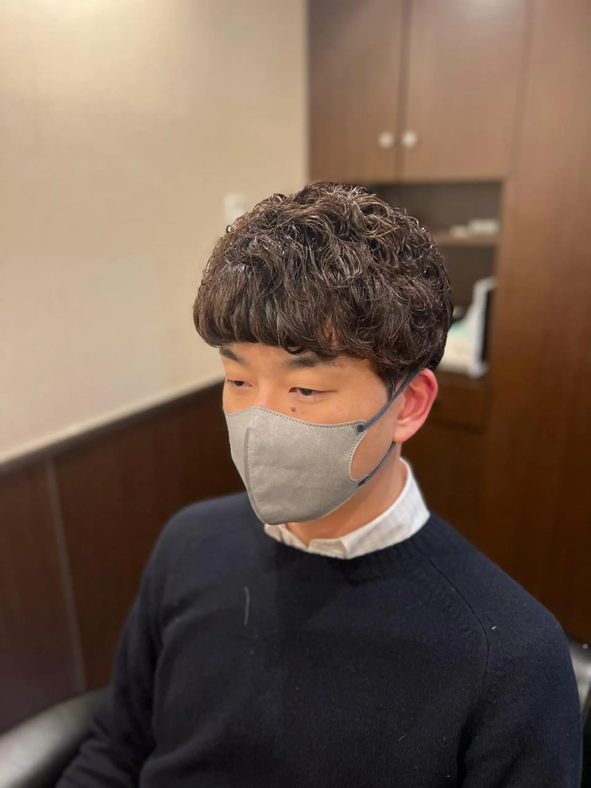 ミディアム メンズ ミディアムパーマ メンズパーマ 銀座バルビエグラン 角田雅樹（夜限定）のヘアスタイル