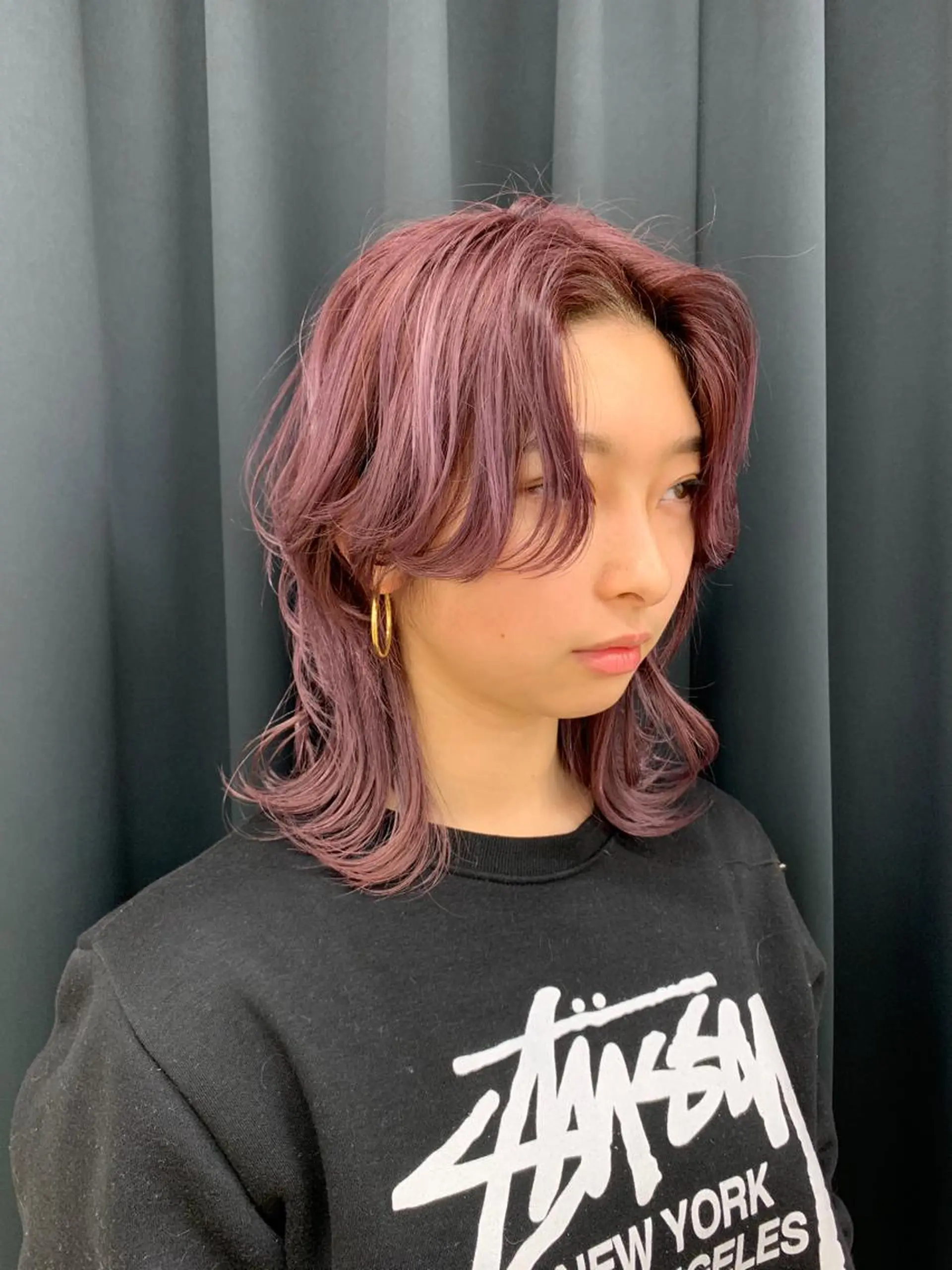 ミディアム カラー ブリーチ ケアブリーチ パープルカラー カット ヘアカラー トリートメント Le'a渋谷所属・インナーエクステ渋谷 🦋KAJIのヘアスタイル