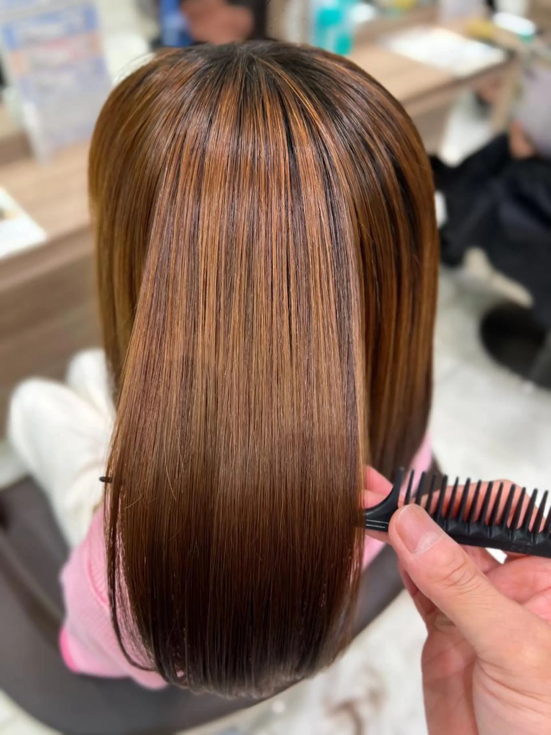 セミロング パーマ カット 縮毛矯正 トリートメント 指原 仁のヘアスタイル