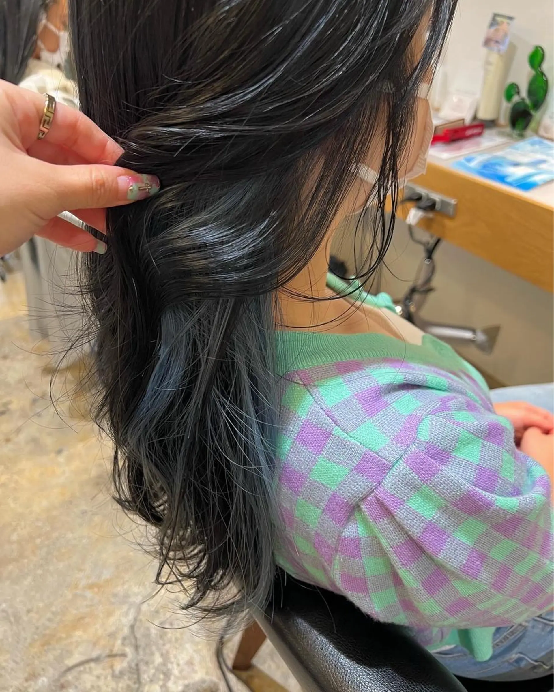 ロング カラー ブルーカラー ピンクカラー カット ヘアカラー Kana 🍋 ハイトーン【高円寺】のヘアスタイル