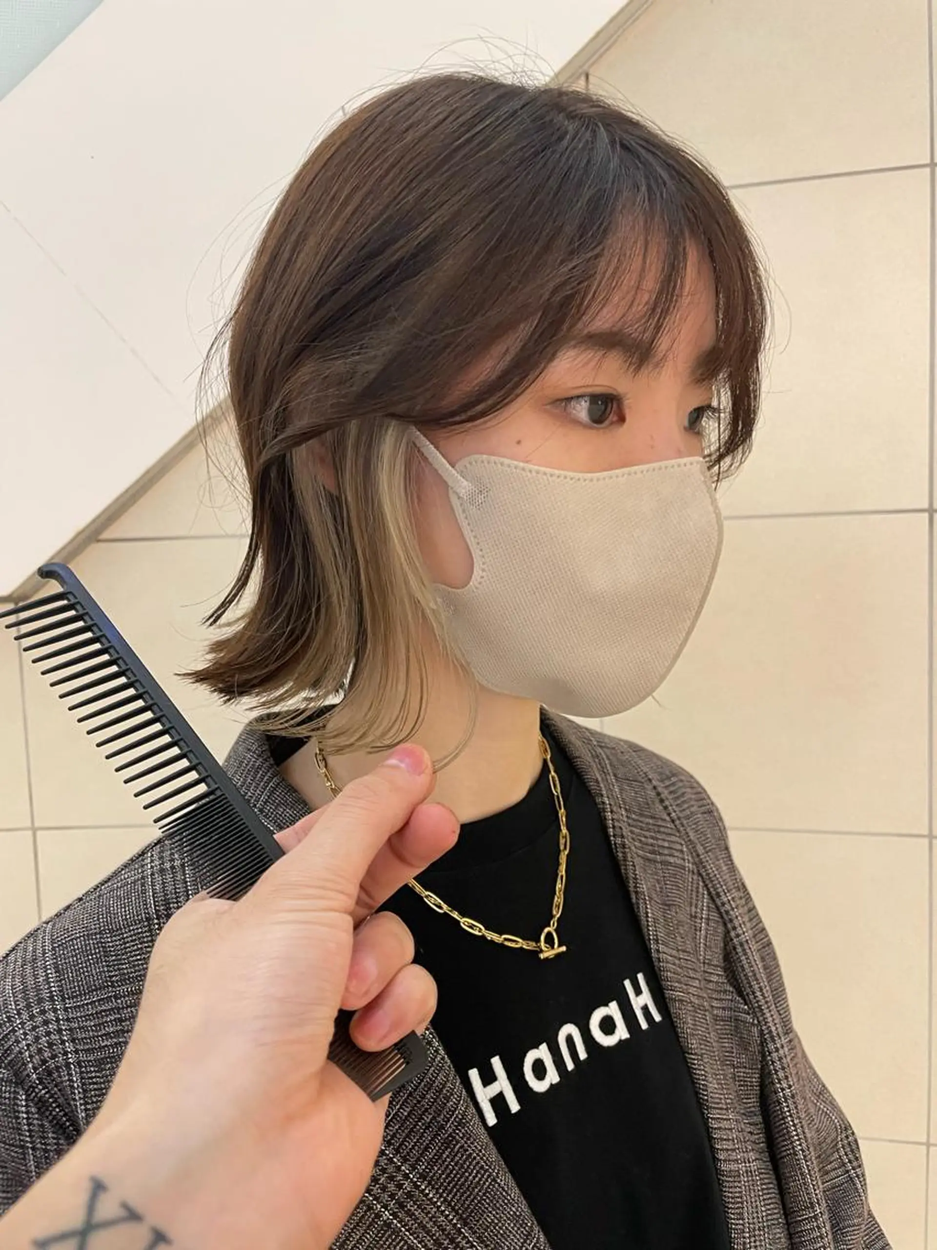 ショート ヘアカラー トリートメント インナーカラー/ エクステ/ブリーチのヘアスタイル