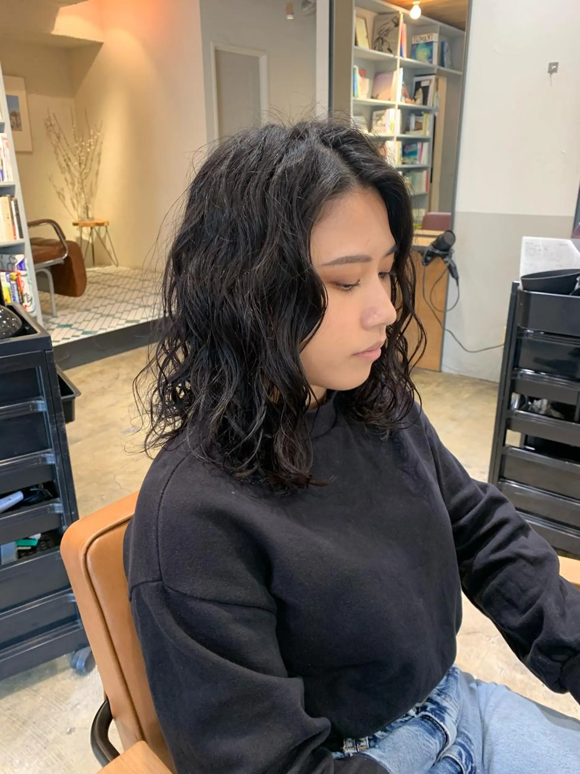 ミディアム パーマ カット パーマ GO TODAY SHAiRE SALON Polaris店所属・くせっ毛カット フクベ　タツヤのヘアスタイル