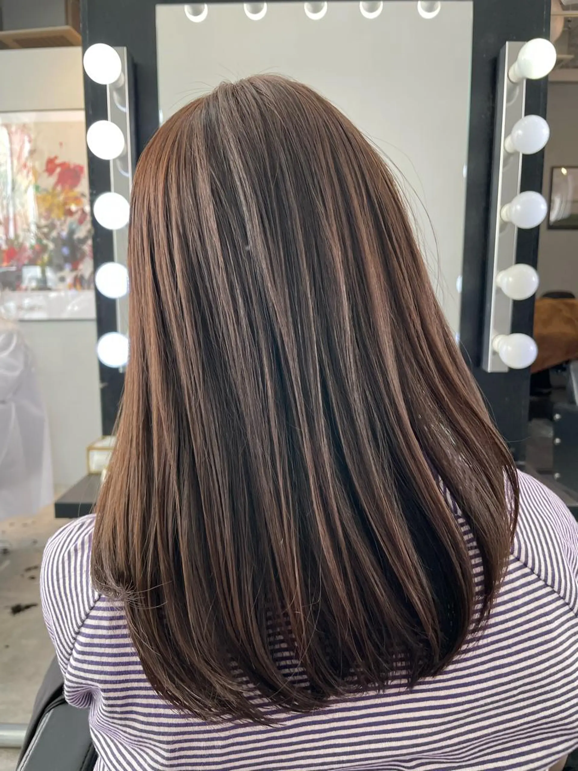 ミディアム カラー アッシュ パープルカラー パープルアッシュ 顔まわりレイヤー 顔周りカット カット ヘアカラー トリートメント ブリーチなし透明感 タケザワミキのヘアスタイル
