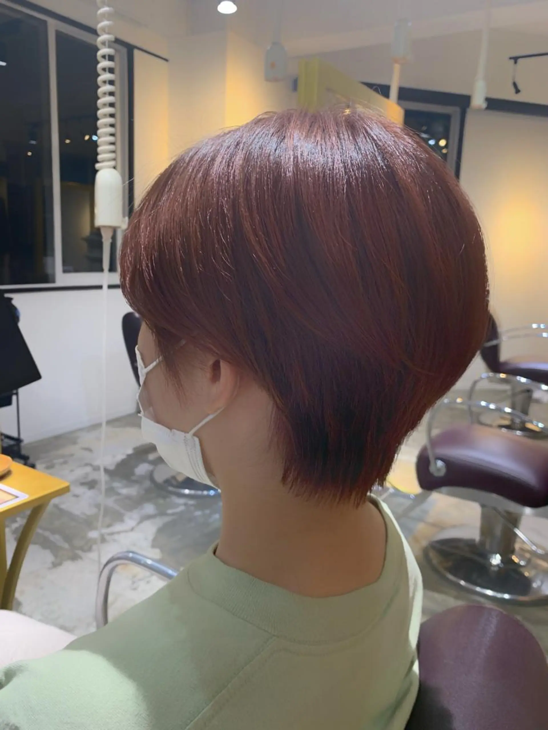 ショート オレンジブラウン ヘアカラー トリートメント 韓国ヘア/縮毛矯正 🧡艶カラーSakiのヘアスタイル