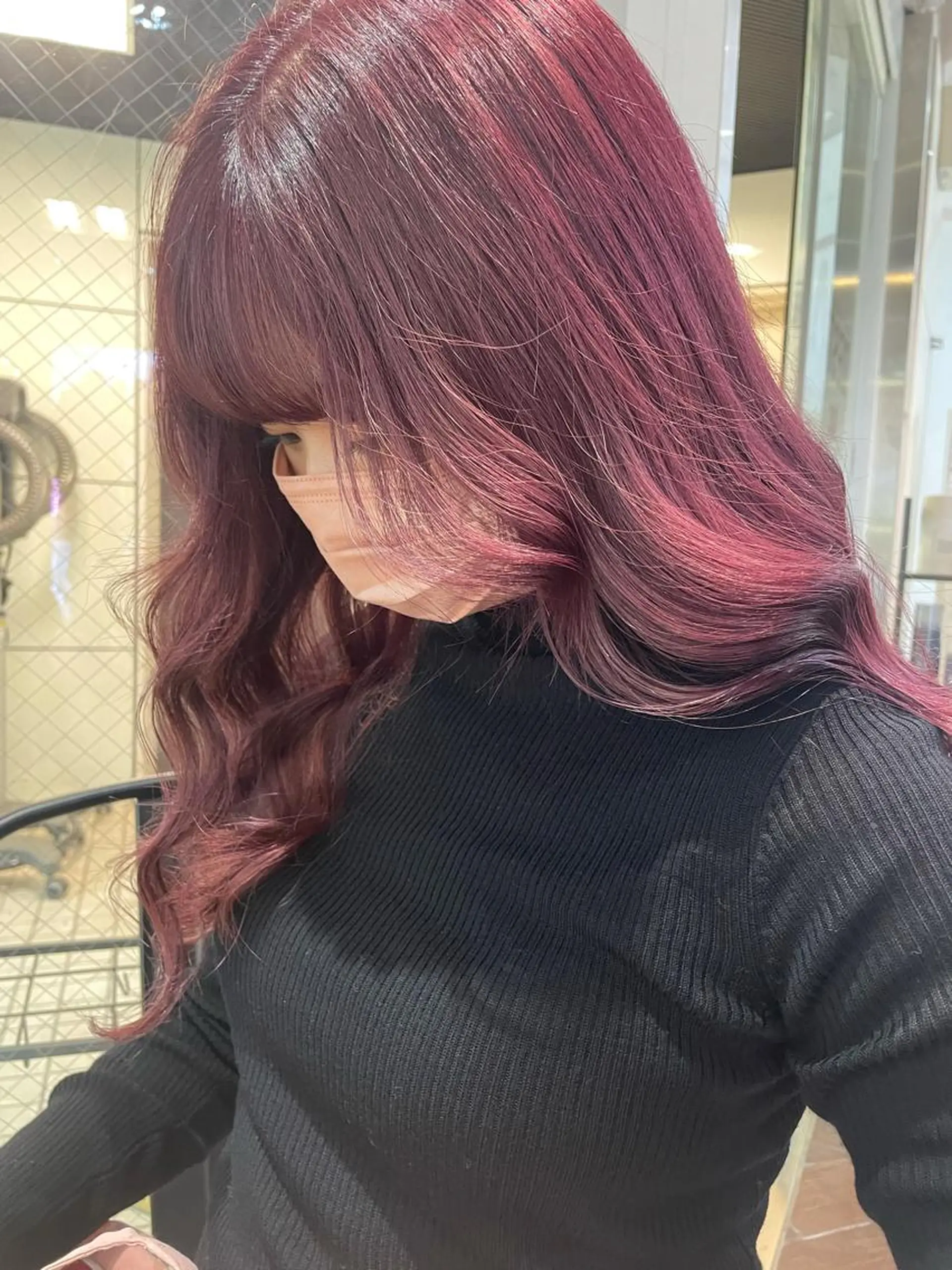ロング カラー ブリーチ ケアブリーチ ダブルカラー ハイトーンカラー ピンクカラー カット ヘアカラー トリートメント 韓国ヘア🦋 MIYUのヘアスタイル