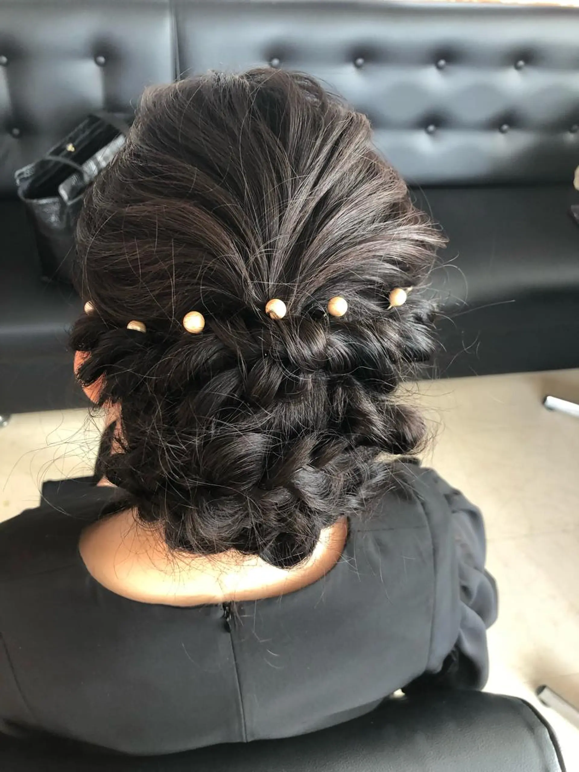 セミロング カラー パーマ ヘアアレンジ メンズ キッズ ネイル マツエク・マツパ ハーフアップ 結婚式・ブライダル 結婚式・ブライダル デート ブライダルネイル 銀河 ティンガーラのヘアスタイル