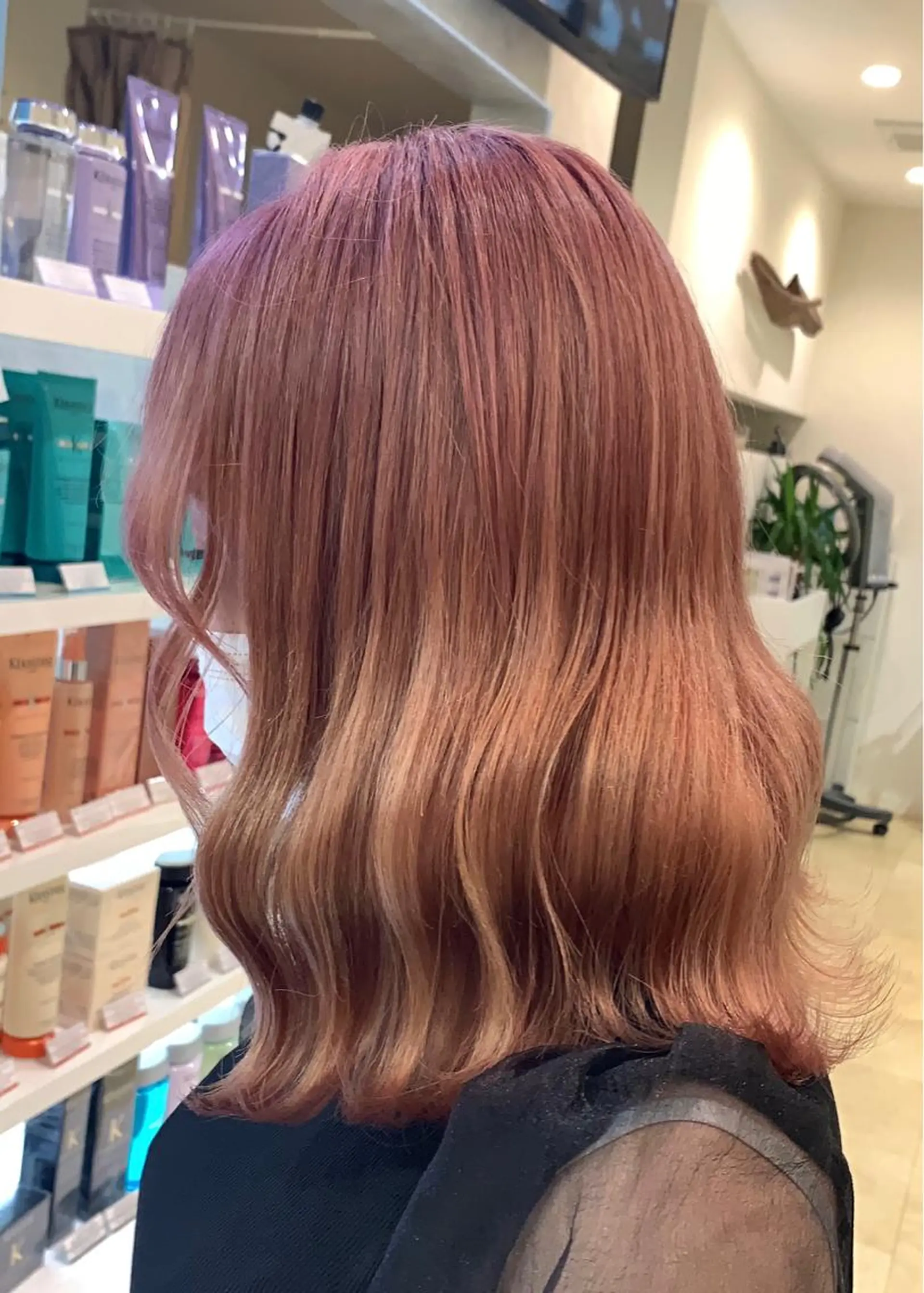 セミロング カラー ベージュカラー ピンクカラー ピンクベージュ メンズカット/レイヤ ーカット大名Lay.のヘアスタイル