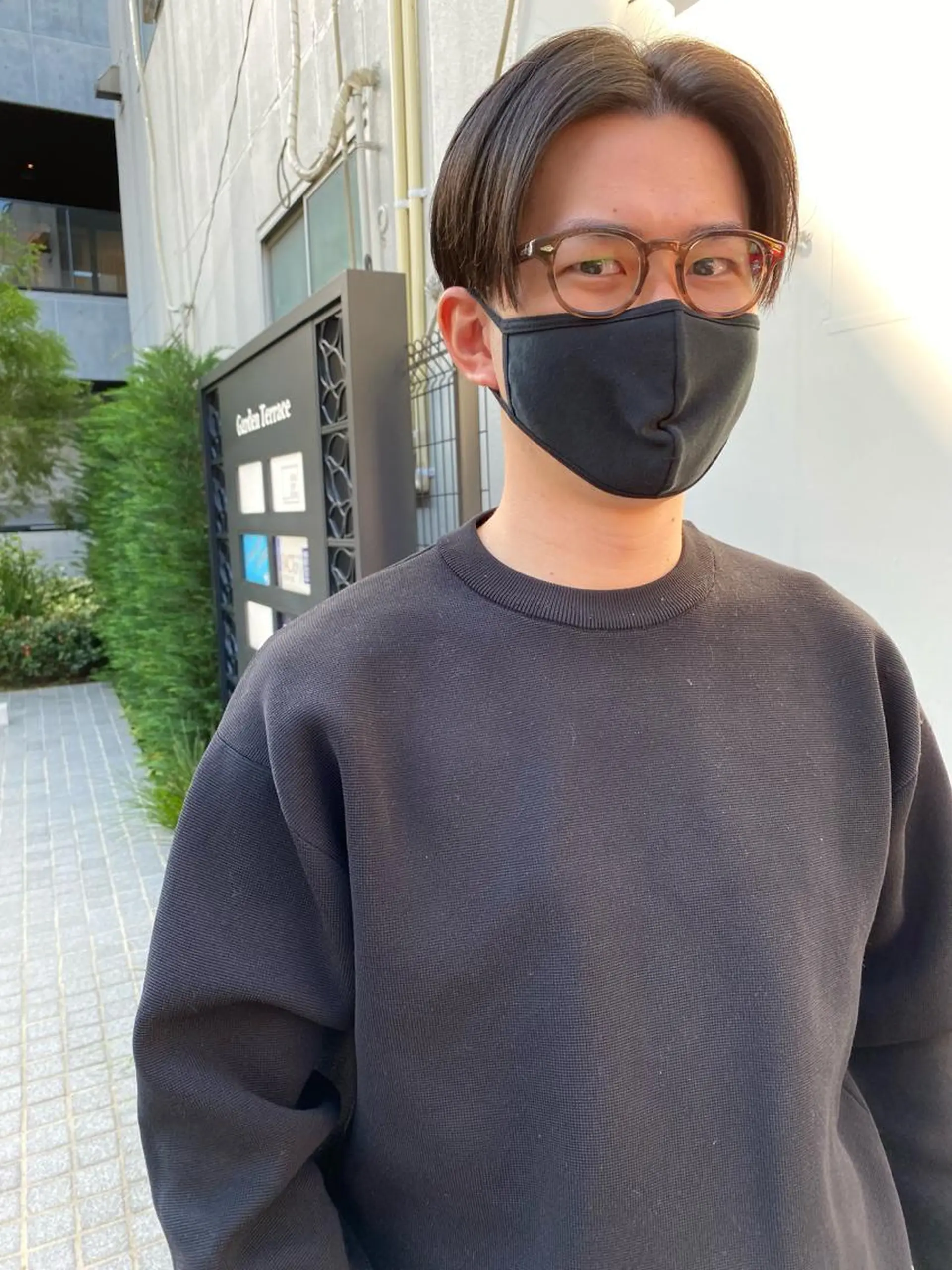 ショート メンズ センターパート カット 森貴裕/ベージュ/ パーマ/オリーブのヘアスタイル