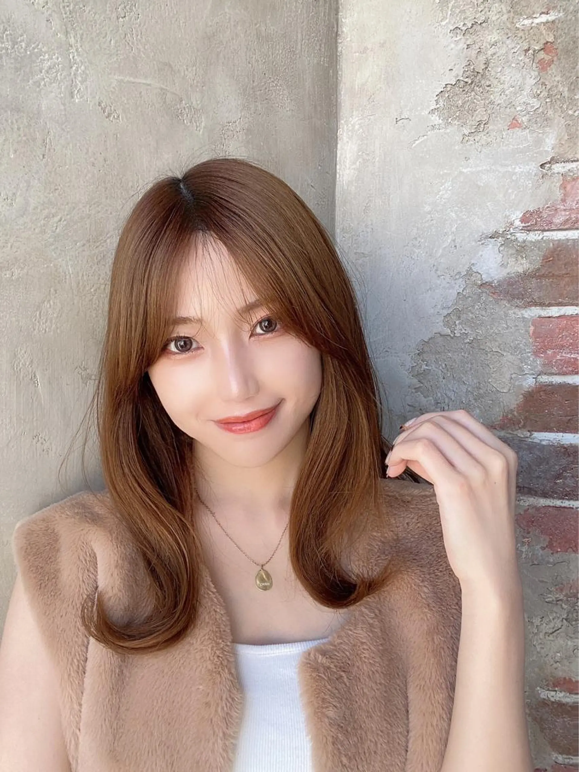 ロング カラー ベージュカラー ブラウンカラー くびれヘア 髪質改善 ロング カット ヘアカラー トリートメント 古川新太郎 くびれヘア小顔カットのヘアスタイル