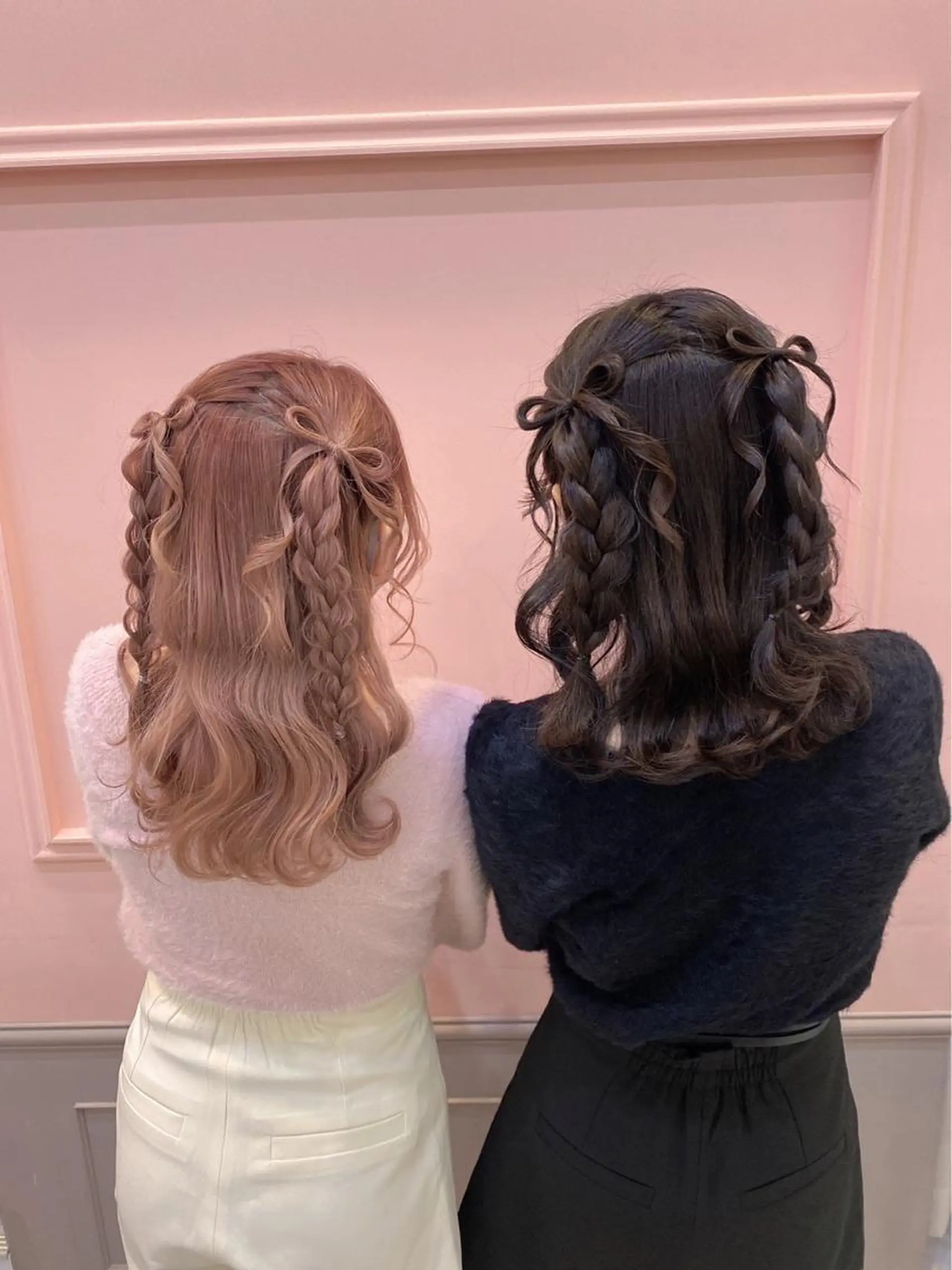 セミロング ヘアアレンジ 三つ編み lien ヒジリのヘアスタイル
