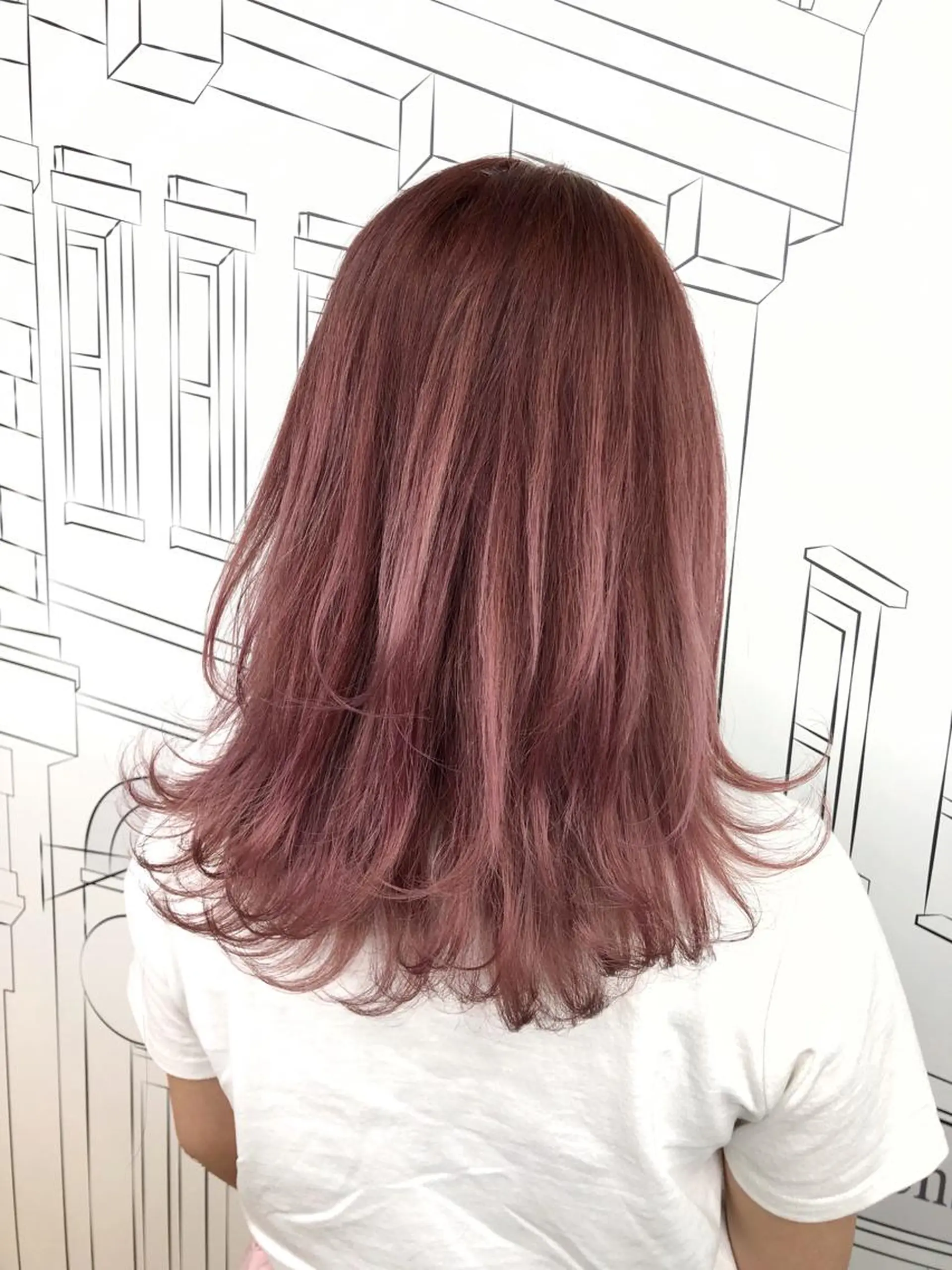 セミロング カラー ピンクカラー ヘアカラー レイヤー⭐️カラー ⭐️平川雅史のヘアスタイル