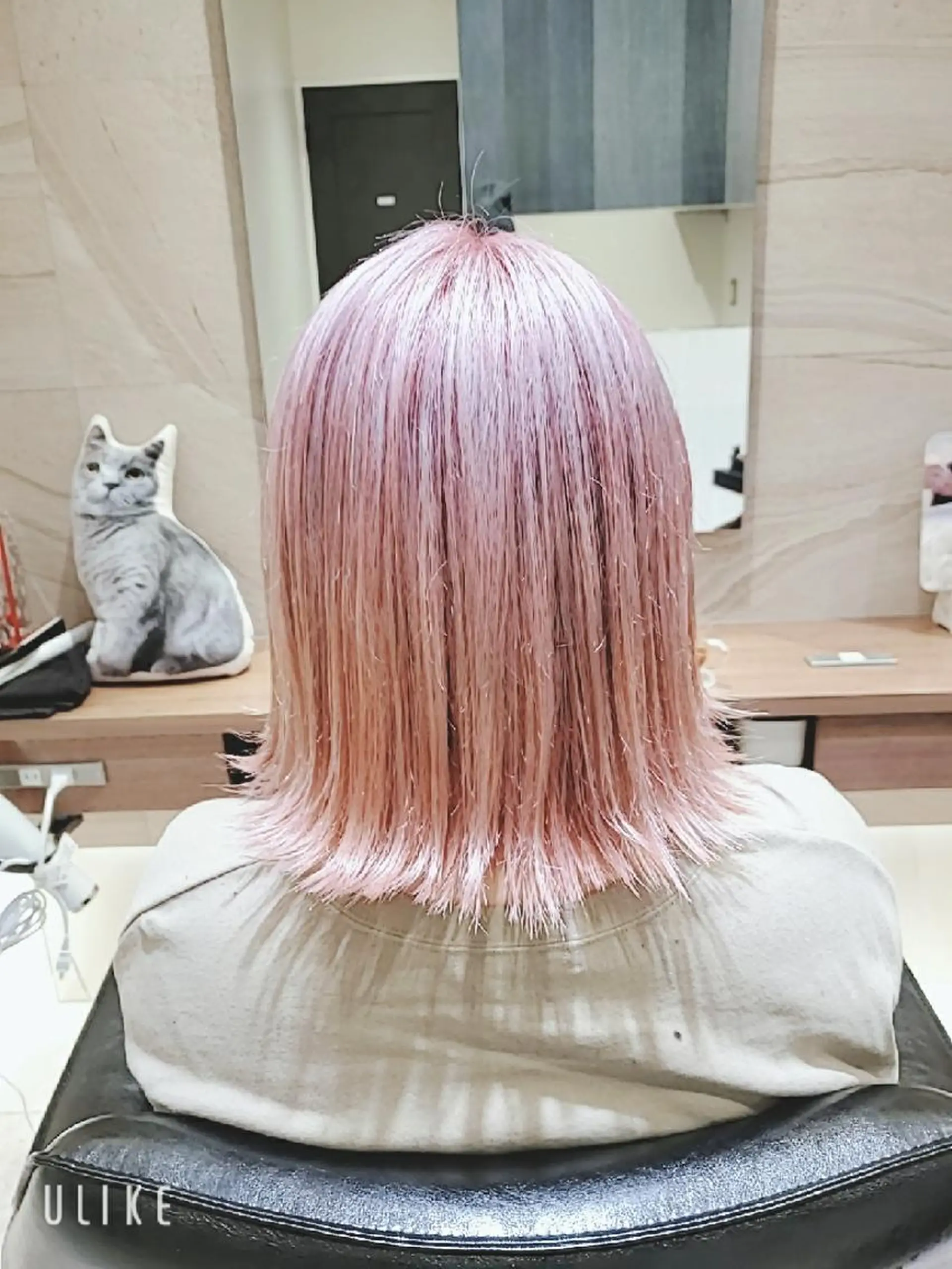 ショート カラー ピンクカラー ボブ 外ハネヘア 💎カラー特化💎 長嶺文江💎のヘアスタイル