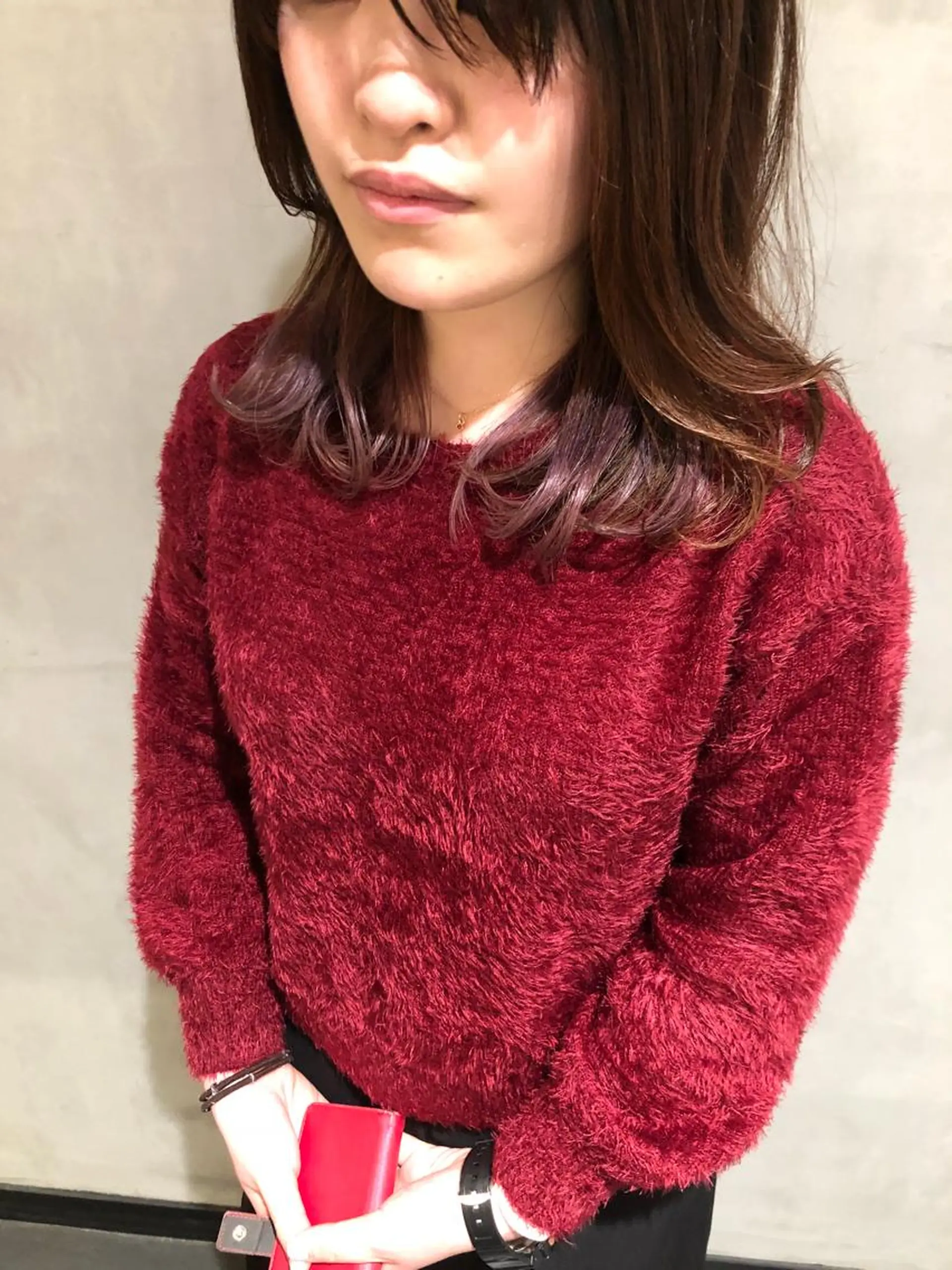 ミディアム カラー パープルカラー カット ヘアカラー トリートメント 大西 直人のヘアスタイル