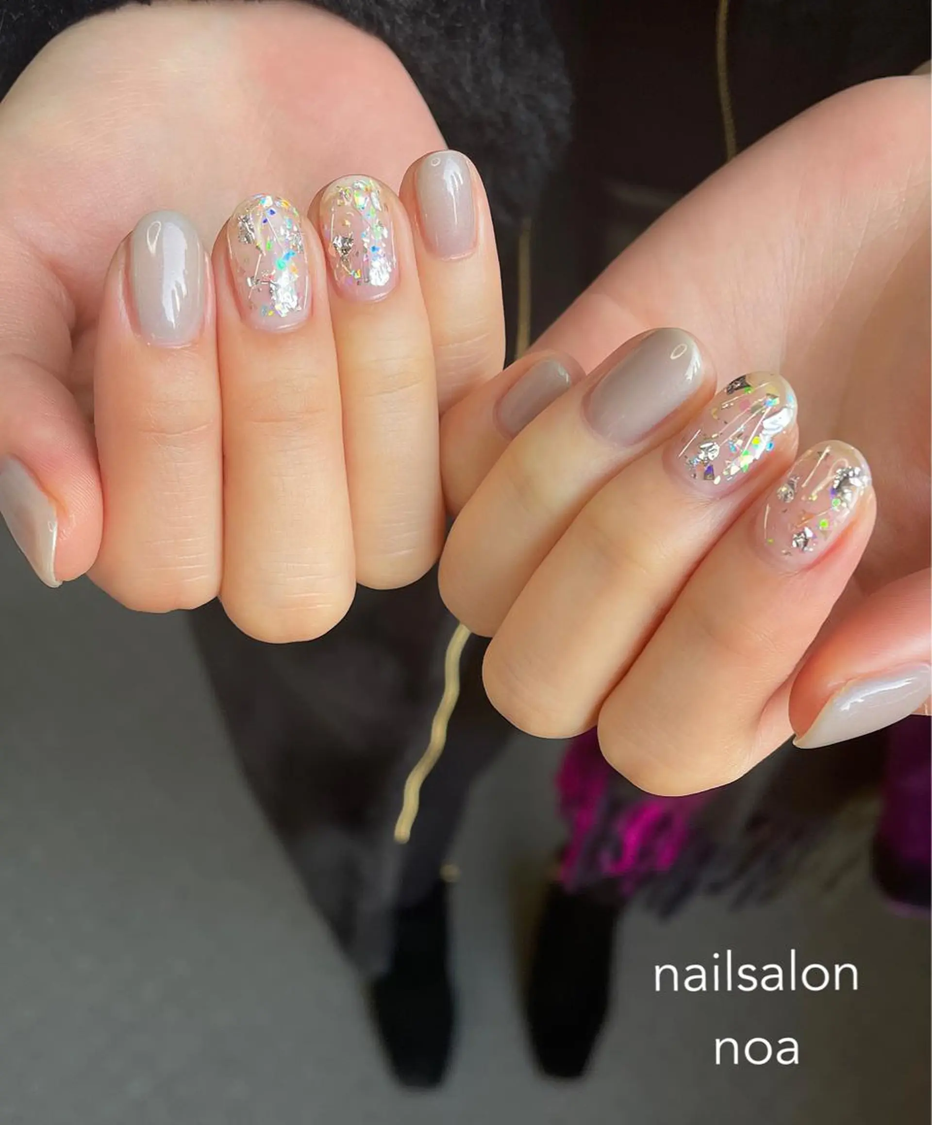 ネイル オーロラネイル カジュアル ジェルネイル マグネットネイル ニュアンスネイル nailsalon noa所属・nailist sakiのネイルデザイン