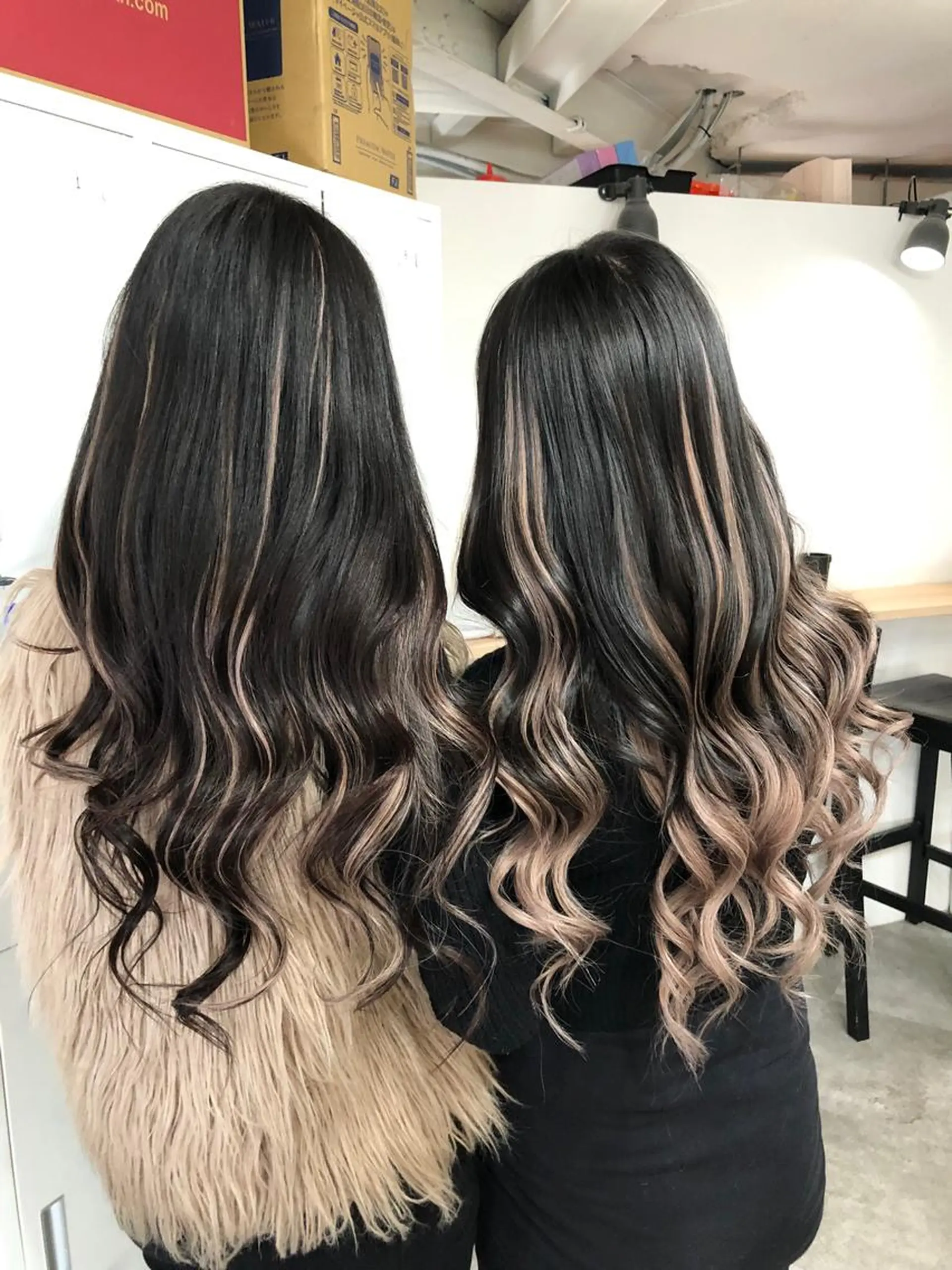 ロング カラー ヘアアレンジ シールエクステ バレイヤージュ ブリーチ ハイライトカラー ハイトーンカラー alpha. カラーエクステ下妻のヘアスタイル