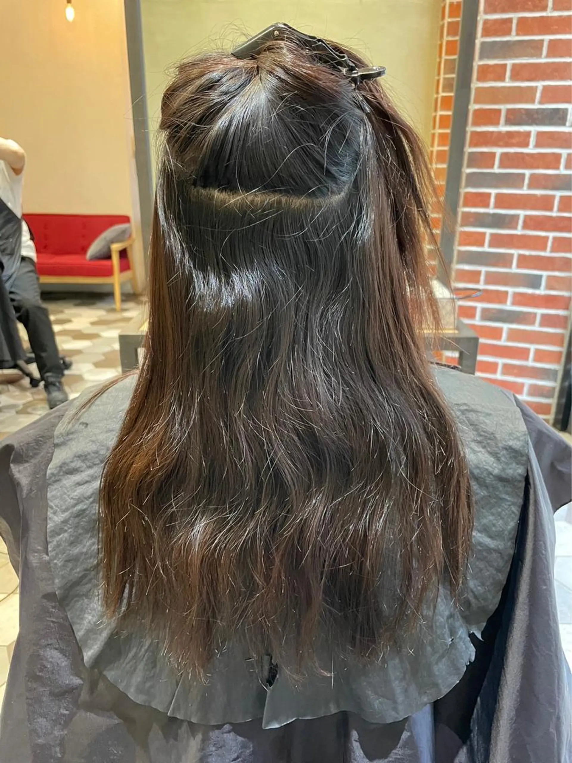 ロング カット 縮毛矯正 韓国風🫧髪質改善 村上　蒼生のヘアスタイル
