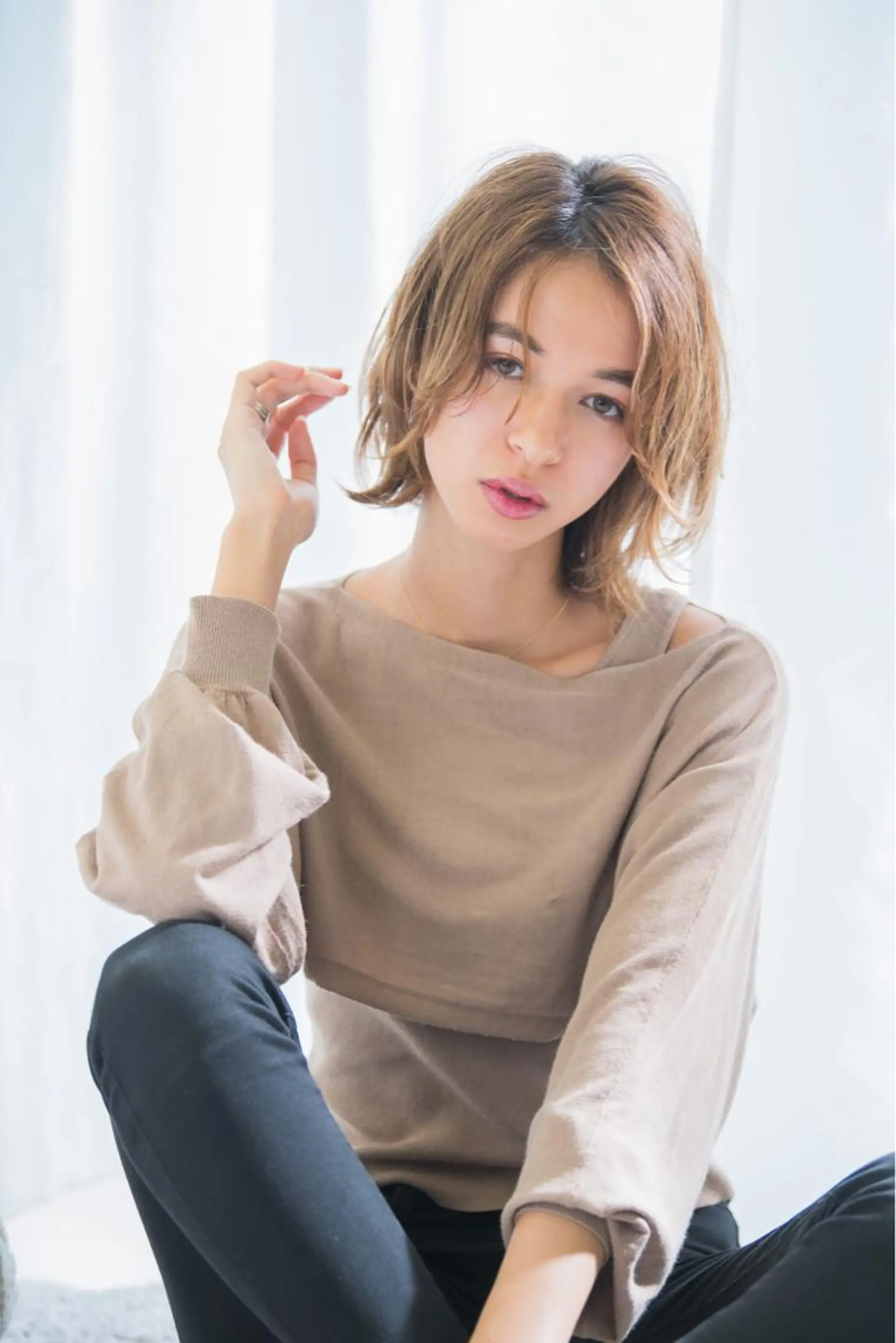ミディアム カラー ベージュカラー ミルクティーベージュ eyelist萩元 /店長🍒のマツエク・マツパデザイン