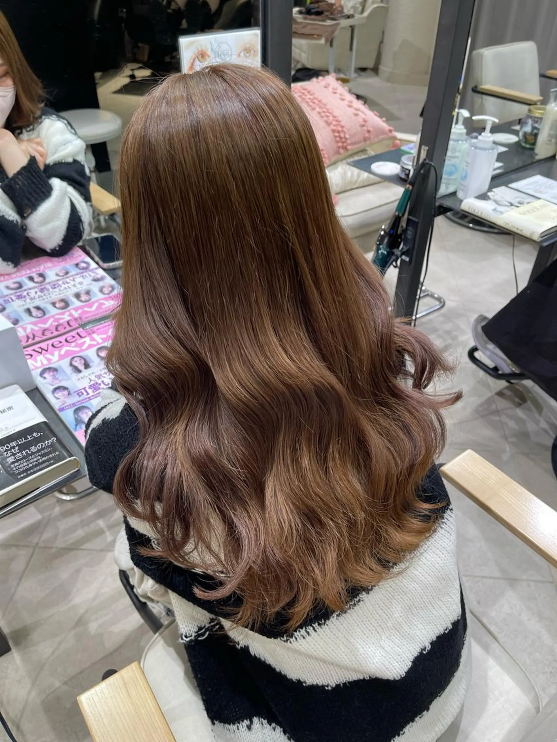 ロング シールエクステ くびれヘア エクステ 顔まわりレイヤー 顔周りカット ブリーチ/ハイトーン ベージュ/daikiのヘアスタイル