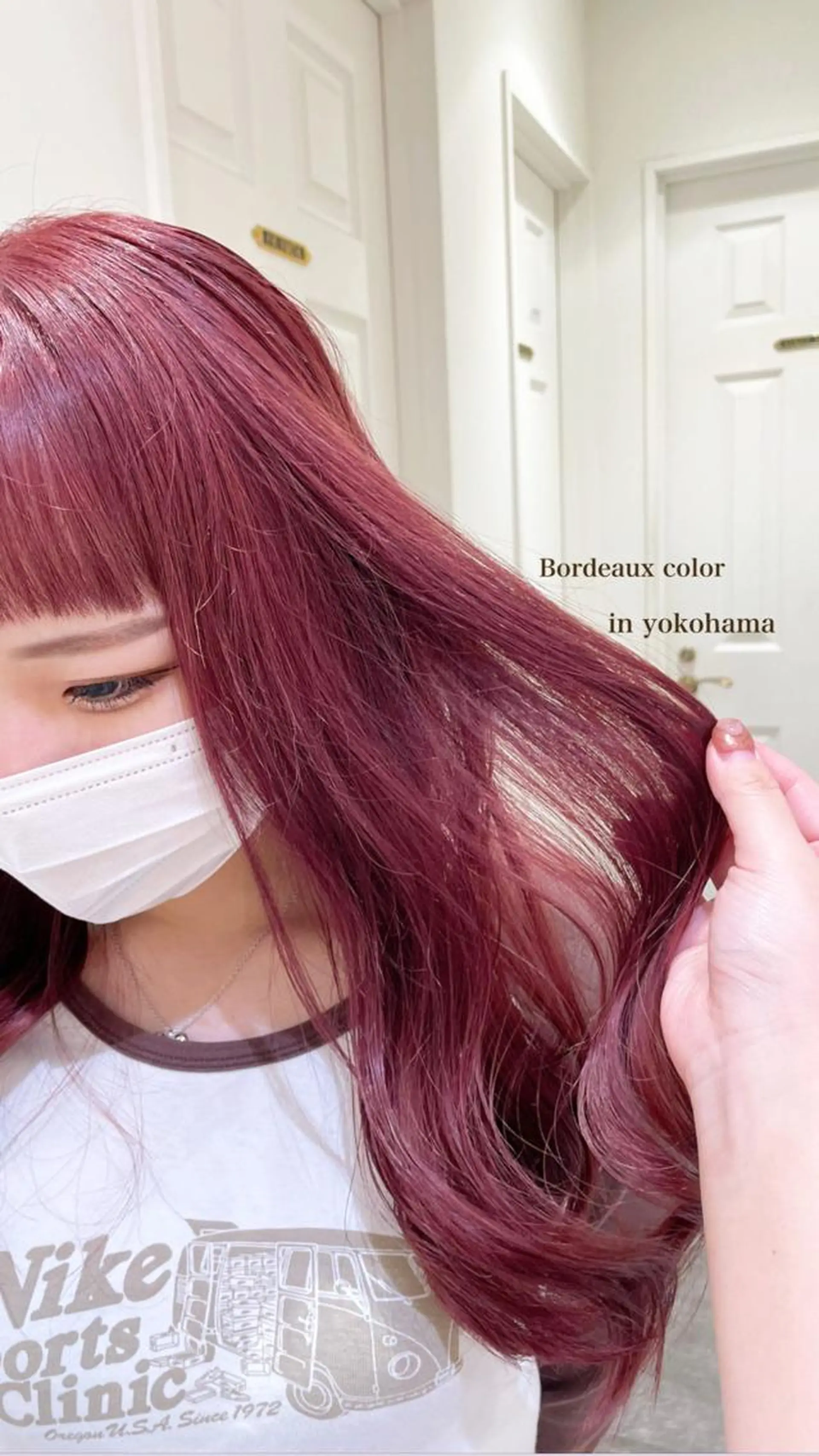 ロング カラー ボルドーカラー ヘアカラー エクステ/ハイトーン 🐏☁️miminaのヘアスタイル