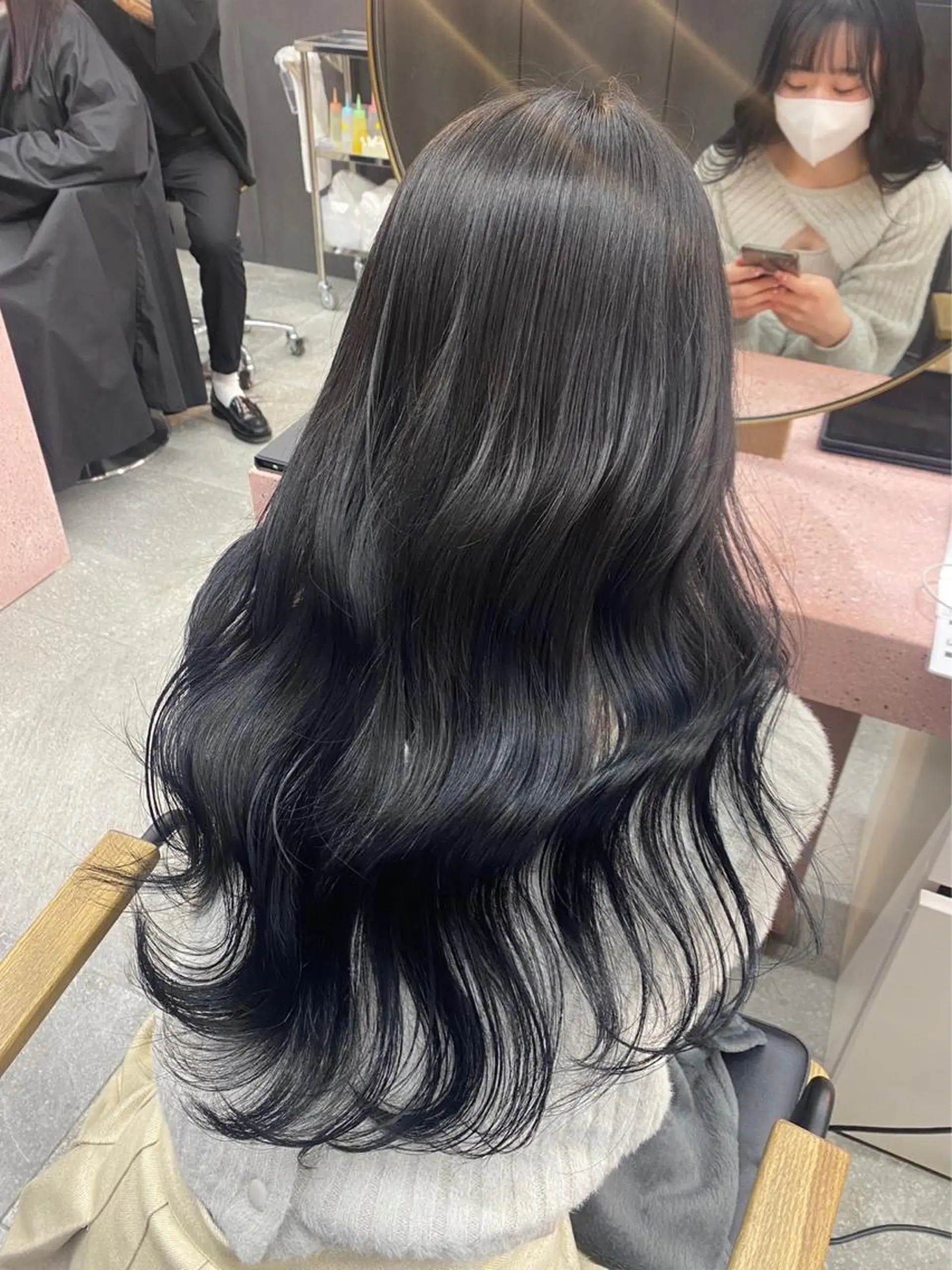 セミロング カラー ブリーチ 透明感カラー 日韓レイヤー🇰🇷 艶カラー/ナカネのヘアスタイル