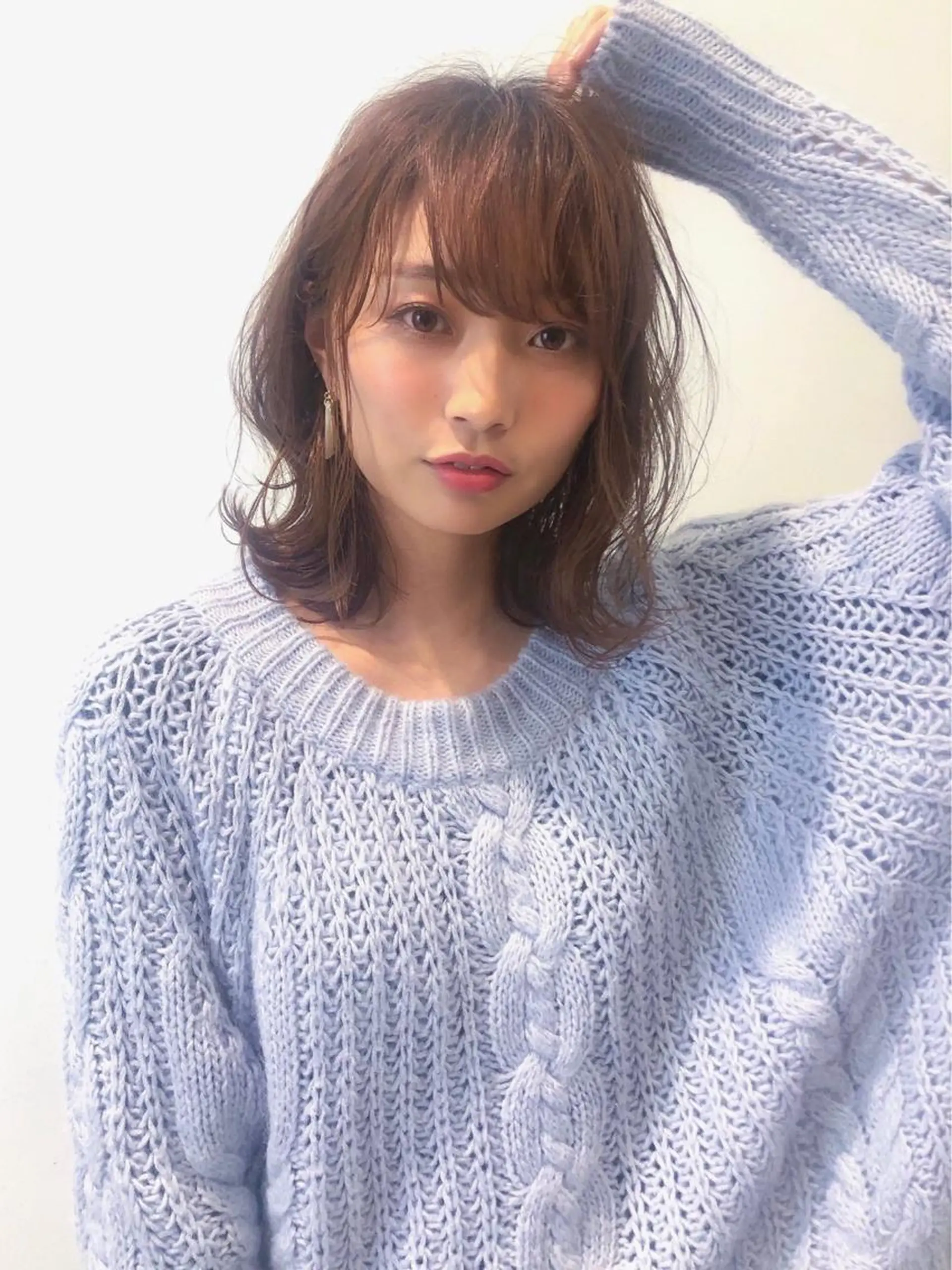 ミディアム カラー ヘアアレンジ ベージュカラー ミルクティーベージュ カット ヘアカラー トリートメント 川田流輝 艶髪カラー/髪質改善のヘアスタイル