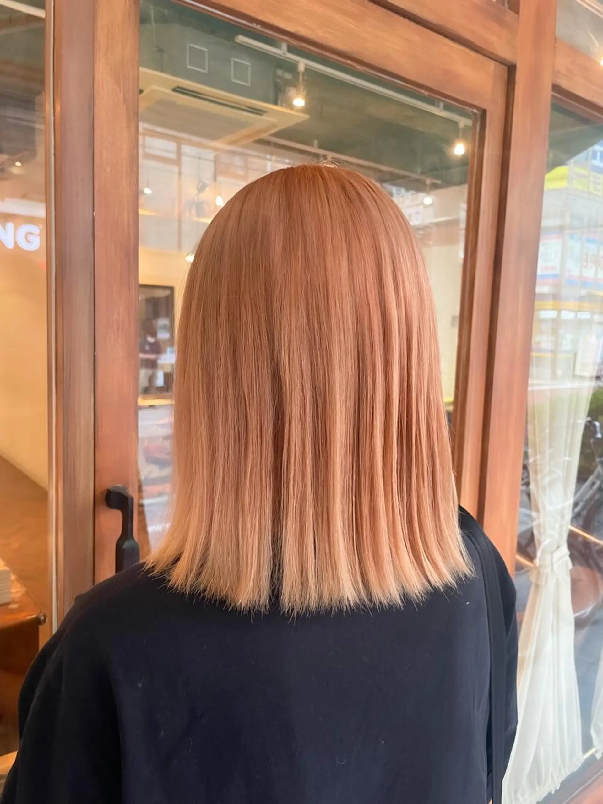 ミディアム カラー ベージュカラー オレンジ オレンジベージュ ピンクカラー ヘアカラー いまじゅく あおいのヘアスタイル