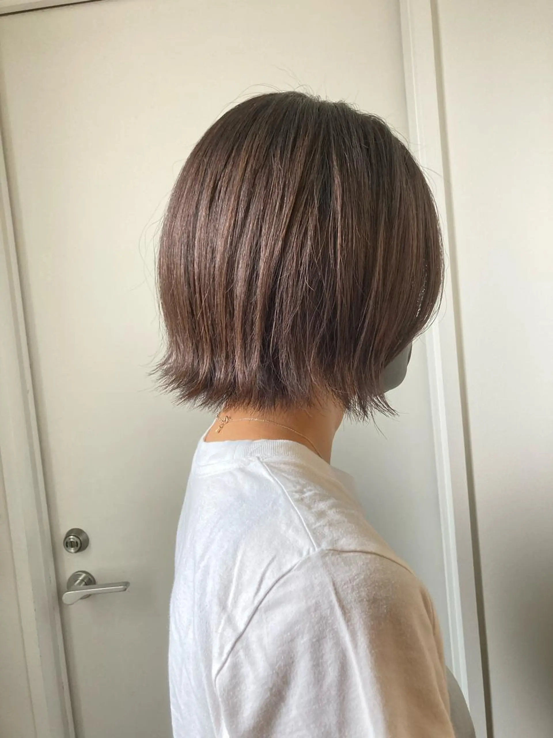 ミディアム カラー ブリーチ 透明感カラー カット ヘアカラー トリートメント 小木曽智美 /ボブ/ショートのヘアスタイル