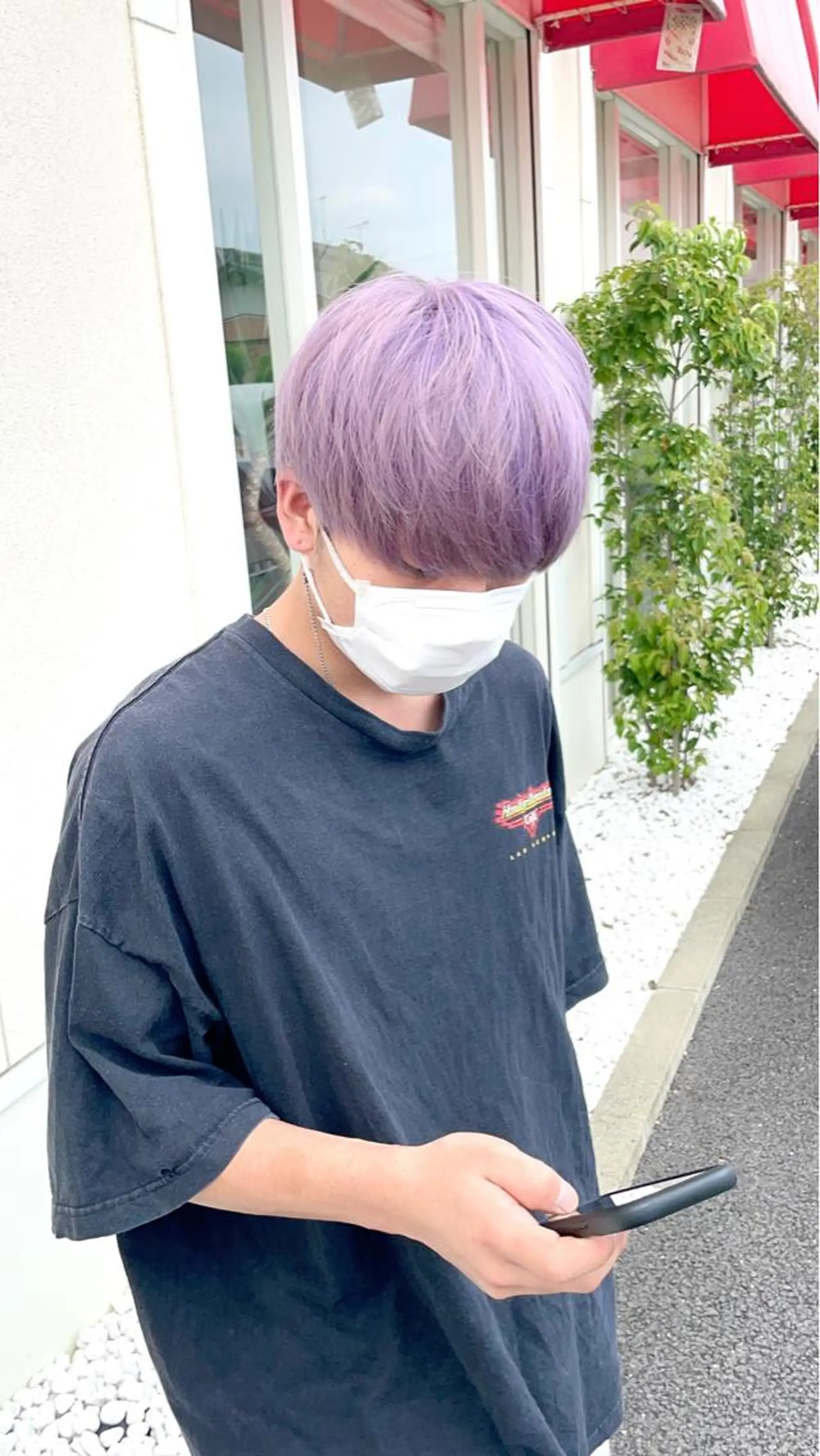 カラー メンズ ラベンダーカラー カット ヘアカラー トリートメント ダメージレスブリーチ HIROSHIのヘアスタイル