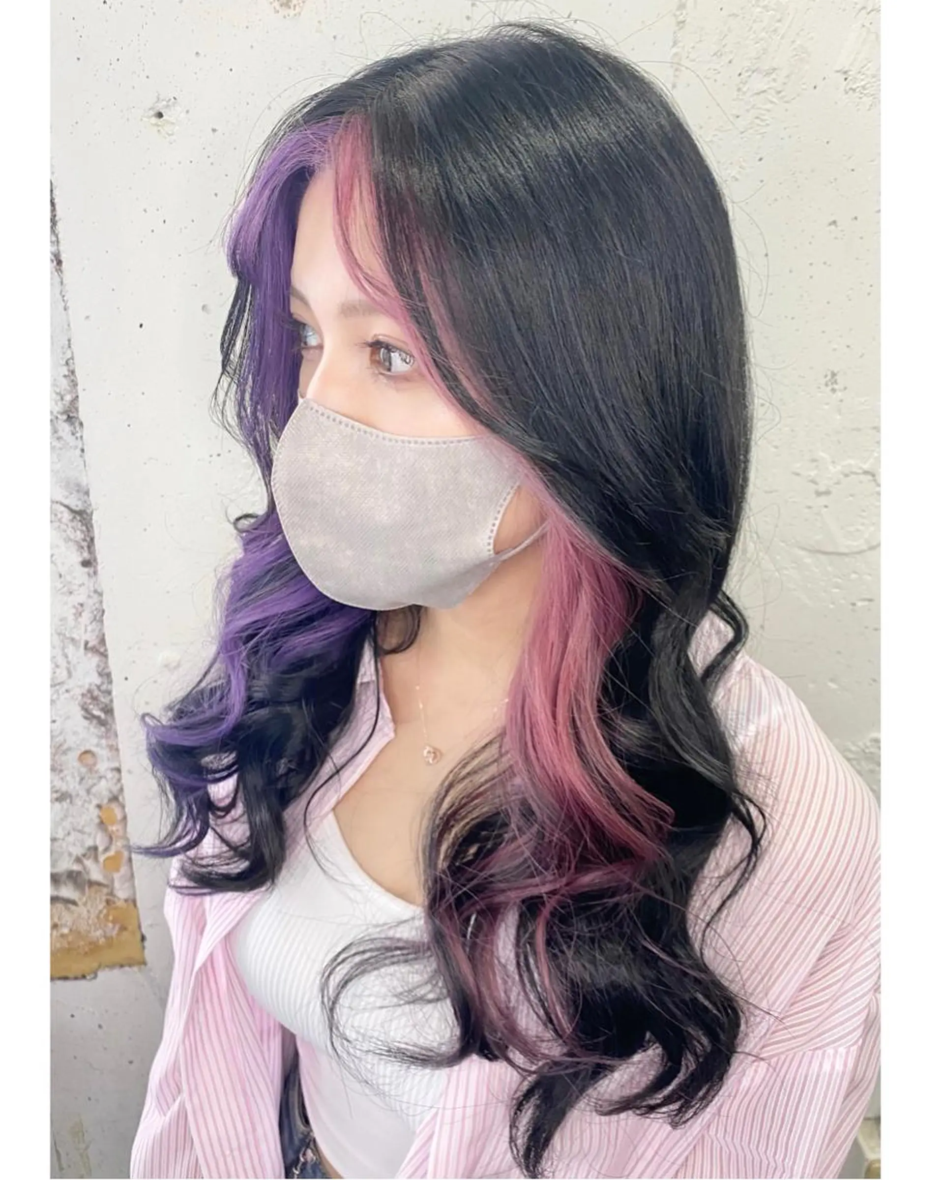 セミロング カラー ミストバング  フェイスフレーミング GARU-ガル-所属・TSUNO🦖 派手髪/オタク美容師のヘアスタイル