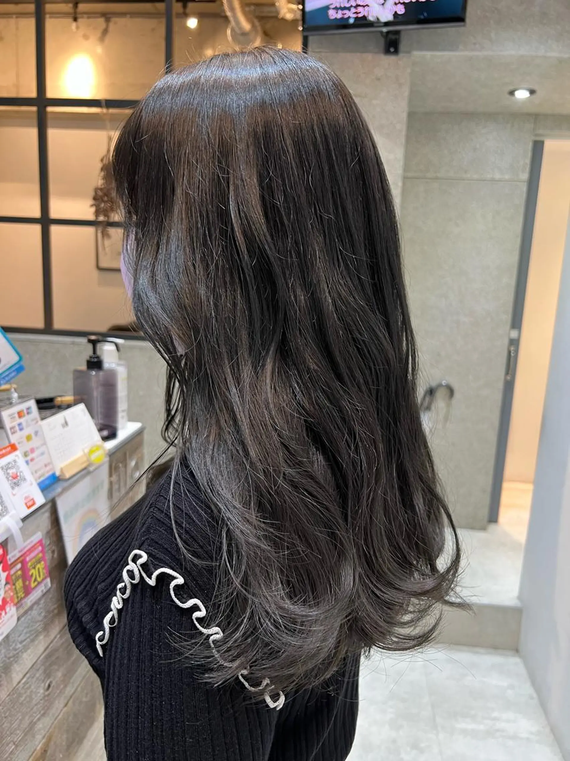 ロング カラー アッシュ ブルーカラー ブルーアッシュ ヘアカラー トリートメント 🌿ニュアンスヘア 🌿福田沙也加のヘアスタイル