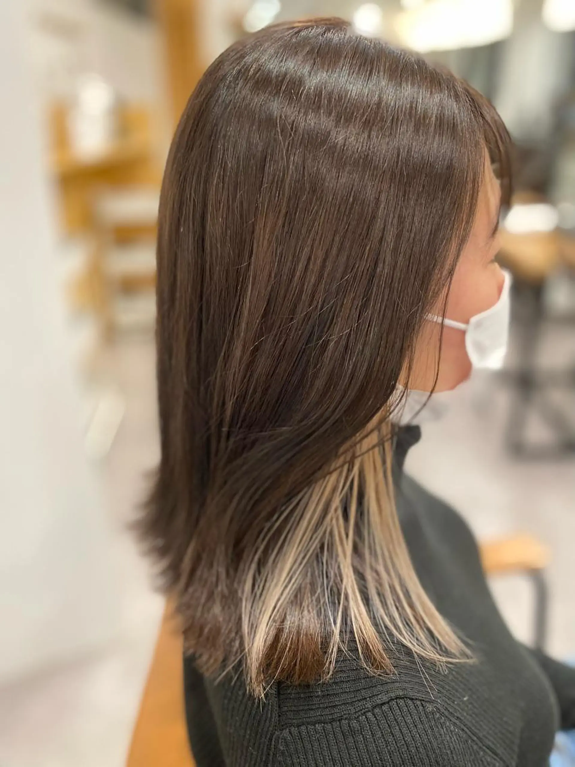 セミロング ヘアカラー 仲矢 あゆ美のヘアスタイル
