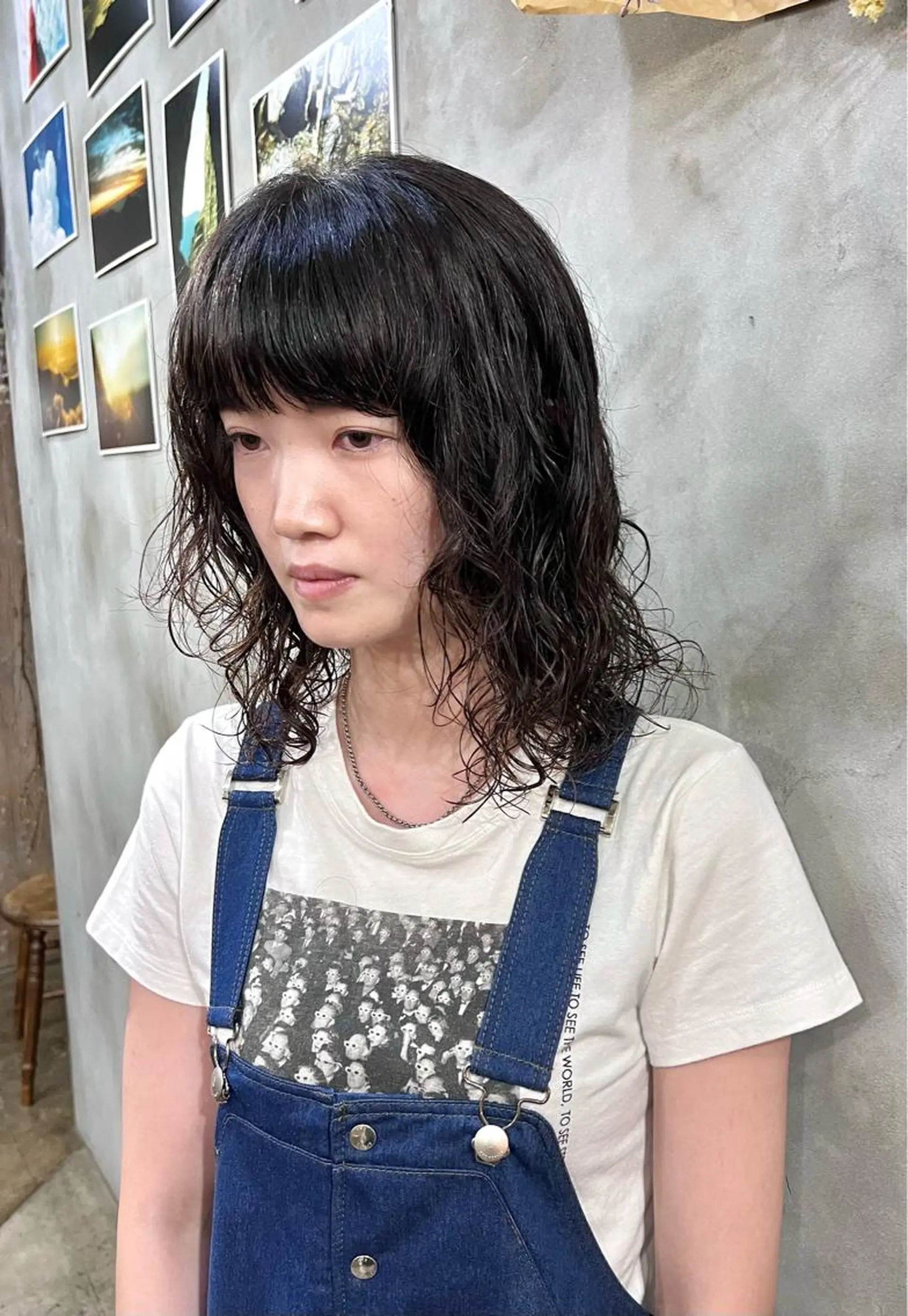 セミロング パーマ カット パーマ トリートメント 木村陸弥 似合わせ 透明感カラー🌿のヘアスタイル