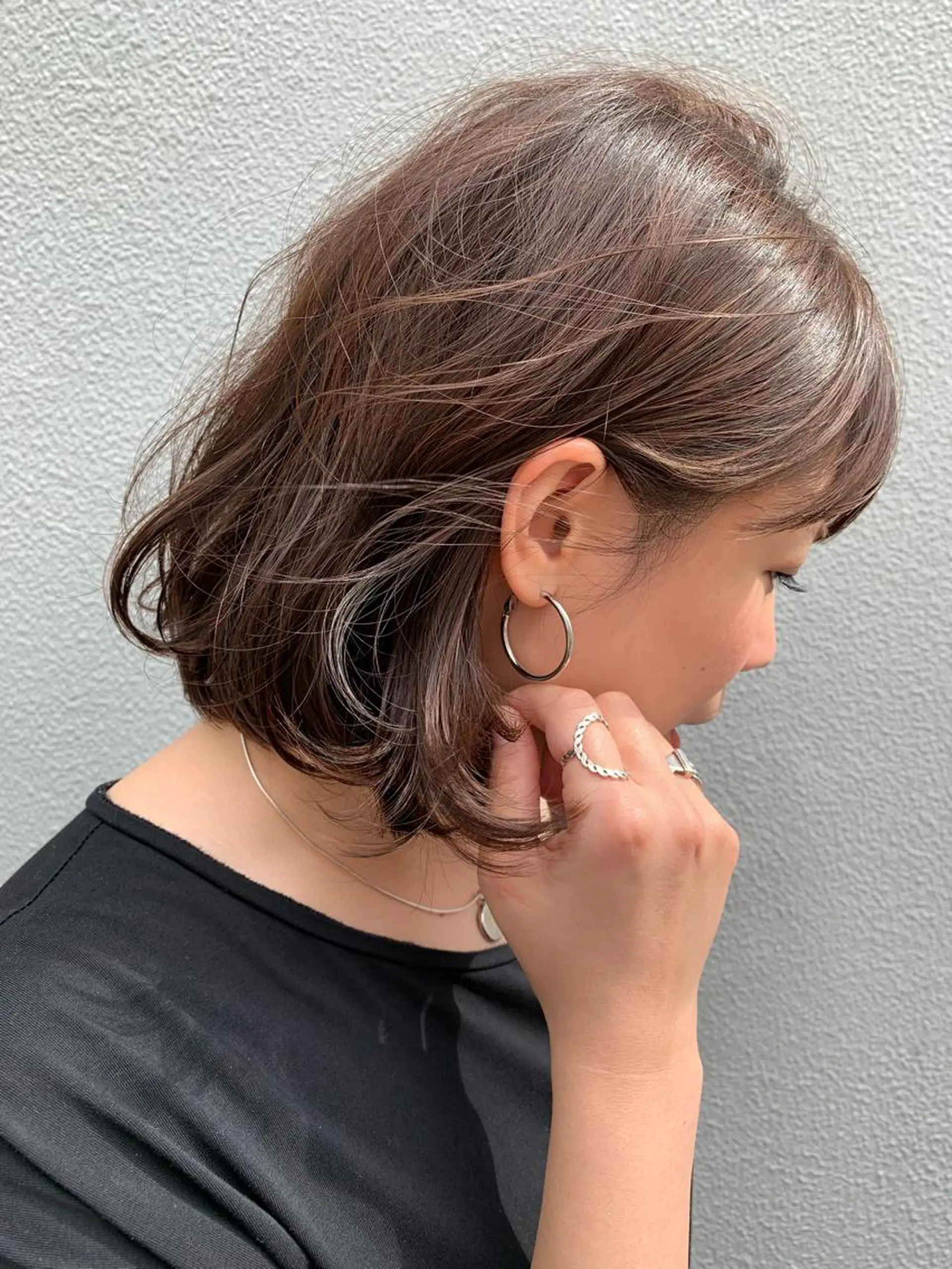 ミディアム カット ヘアカラー トリートメント 落合 妙佳のヘアスタイル