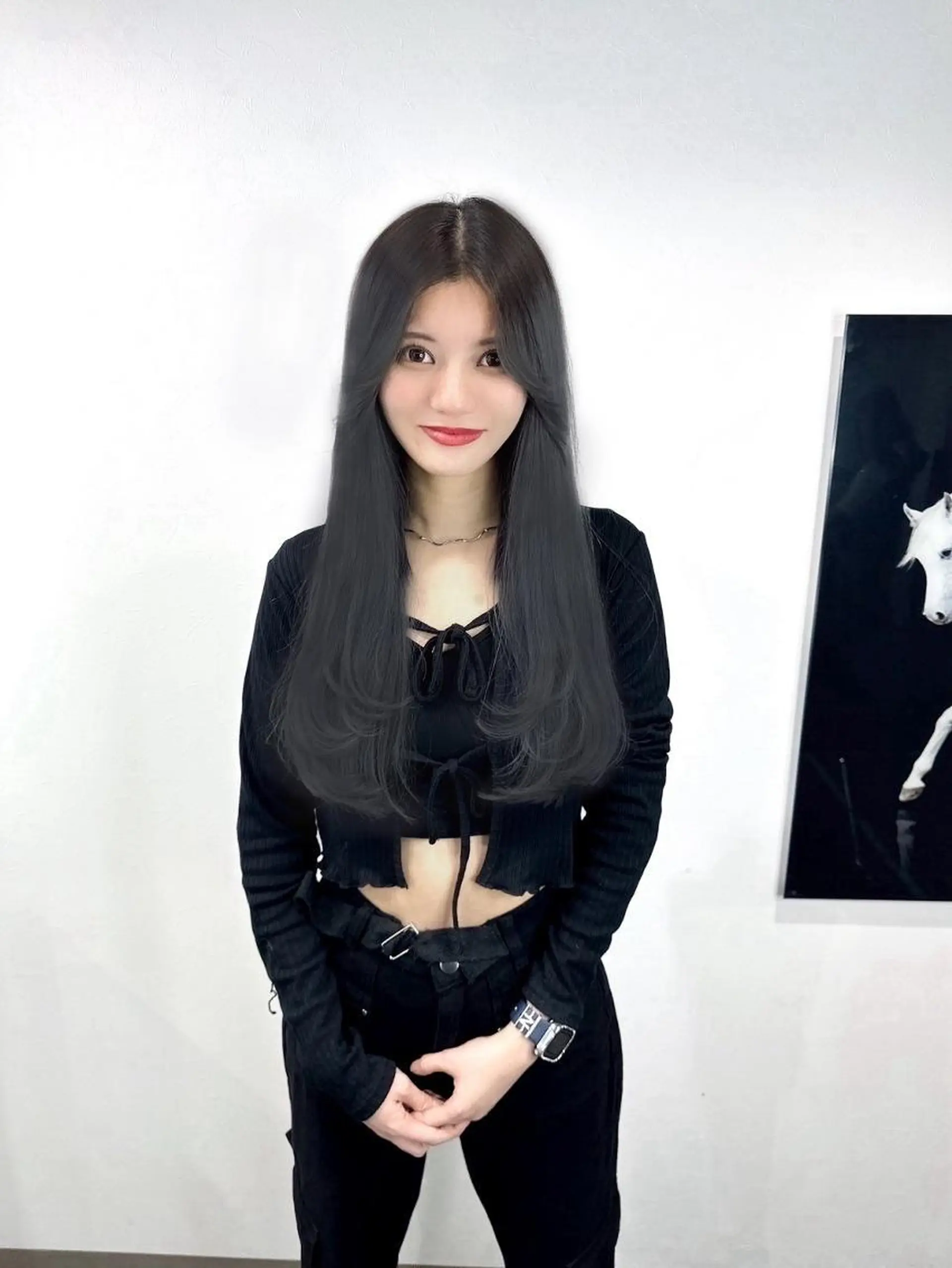 ロング カラー カット ヘアカラー トリートメント 韓国風レイヤー🗝要 暗透カラー📓吉祥寺のヘアスタイル