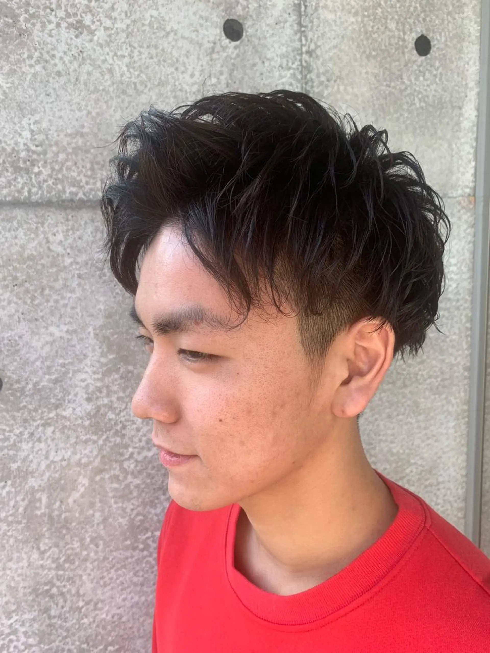 ショート パーマ メンズ メンズパーマフェード シモジタカヒロのヘアスタイル
