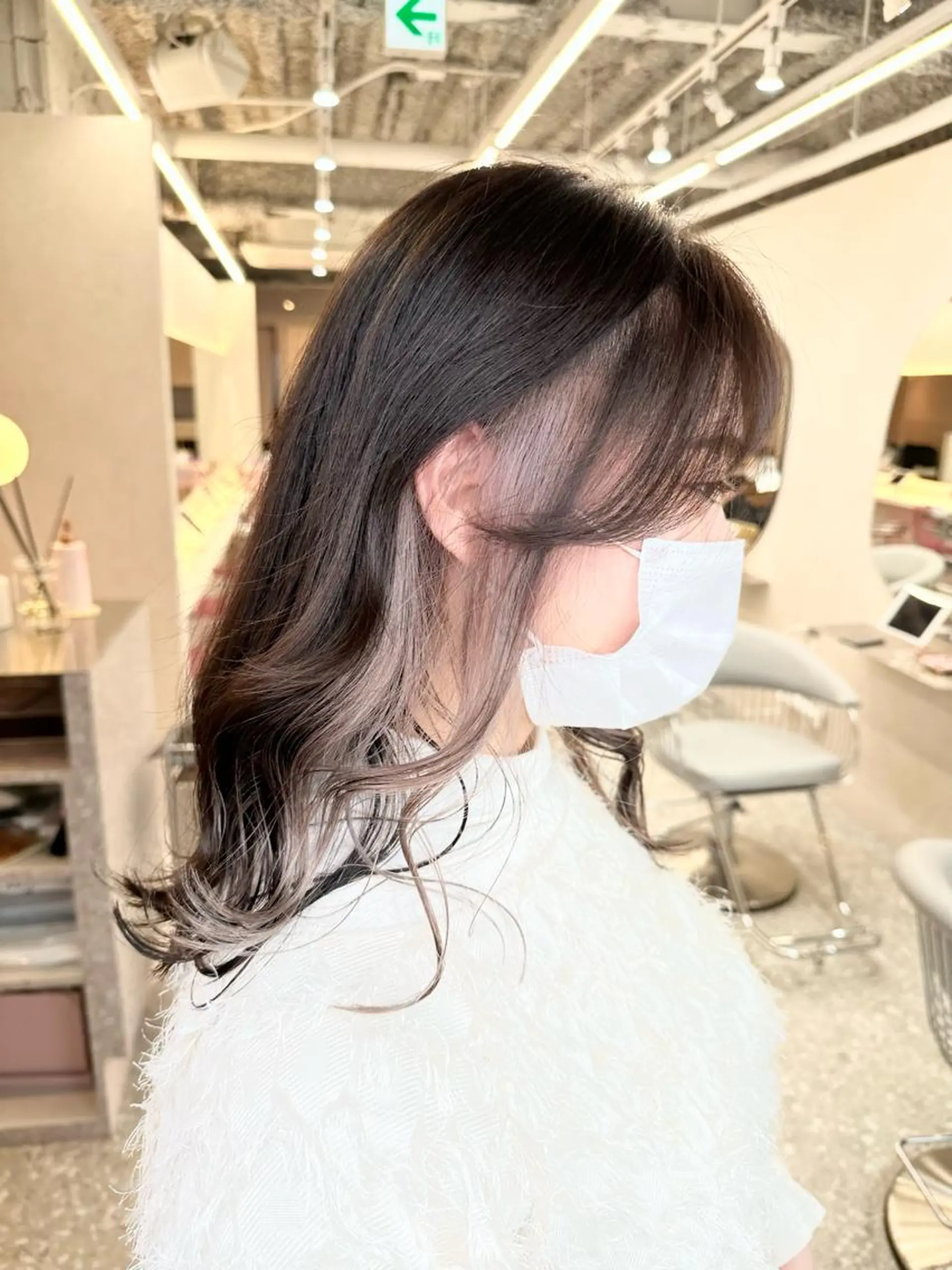 セミロング ボブ ハイライト 髪質改善 新宿/韓国レイヤー/ 髪質改善/佐藤航のヘアスタイル