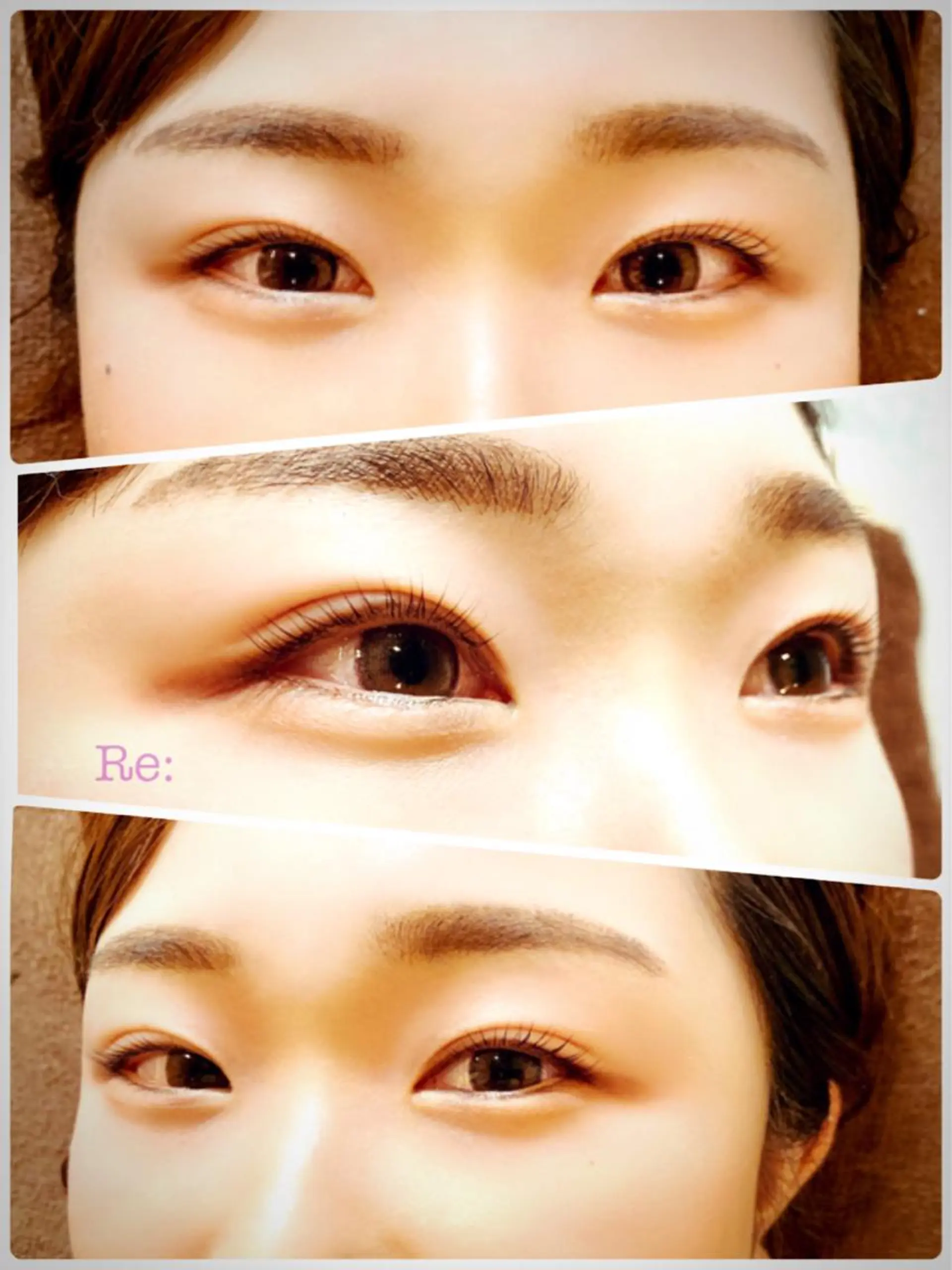 マツエク・マツパ 目尻長め ナチュラル パリジェンヌラッシュリフト 一重×まつ毛パーマ Lash Re：のマツエク・マツパデザイン