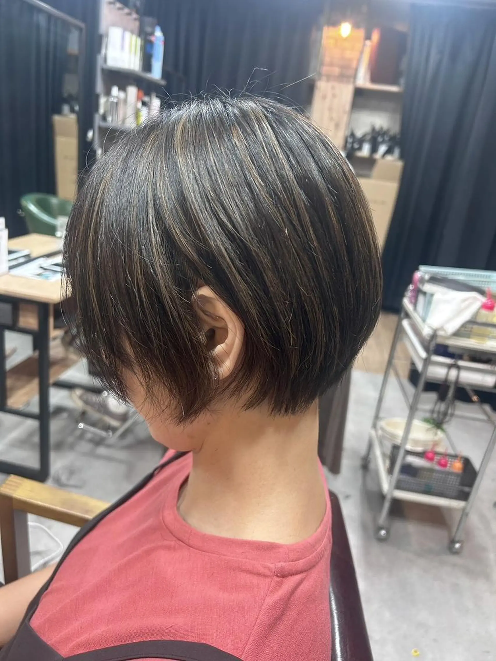 ショート ハイライト ショートヘア ヘアカラー ハイトーン×艶カラー 🤍MIZUKIのヘアスタイル